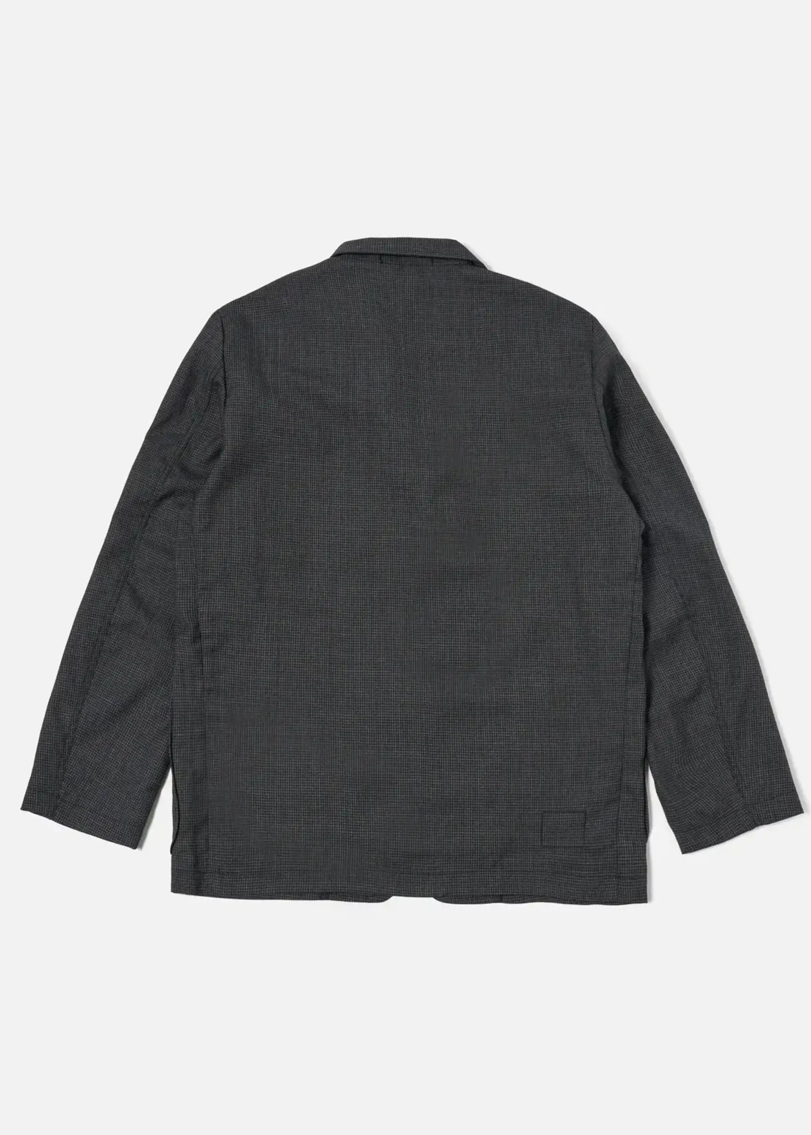 Universal Works Universal Works Mini Check Three Button Jacket Black Wool