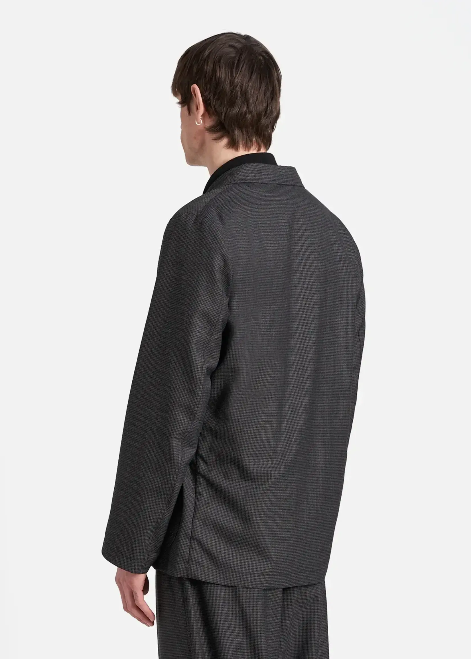 Universal Works Universal Works Mini Check Three Button Jacket Black Wool