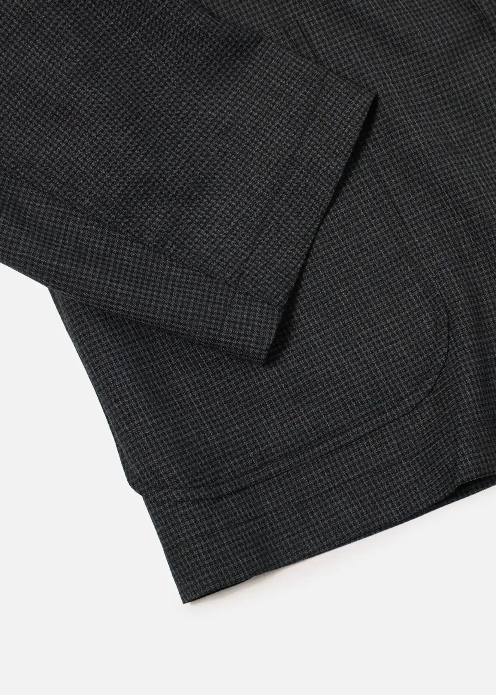 Universal Works Universal Works Mini Check Three Button Jacket Black Wool