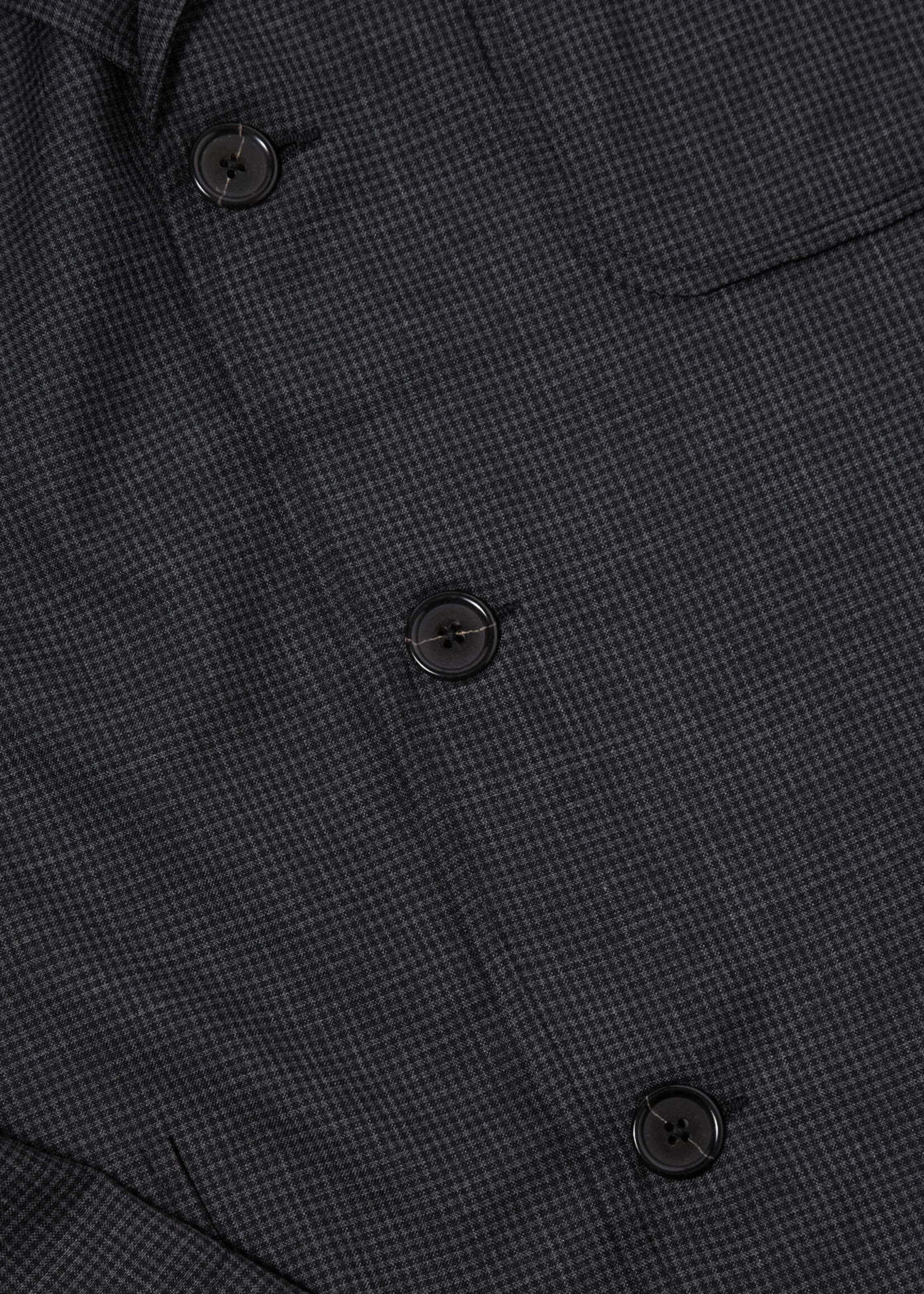 Universal Works Universal Works Mini Check Three Button Jacket Black Wool