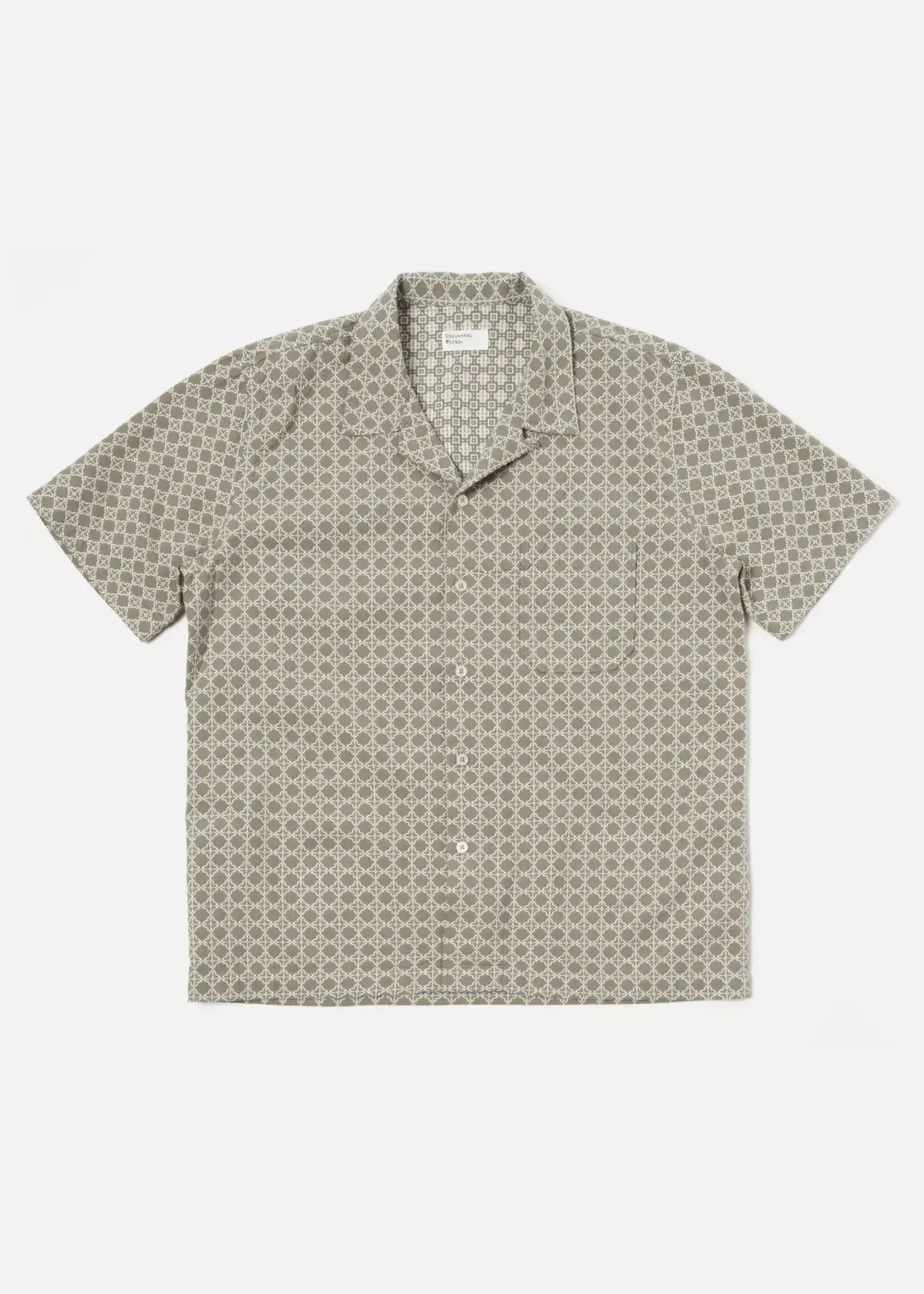 Universal Works Universal Works Rhodes Road Shirt Sand Cotton S/S