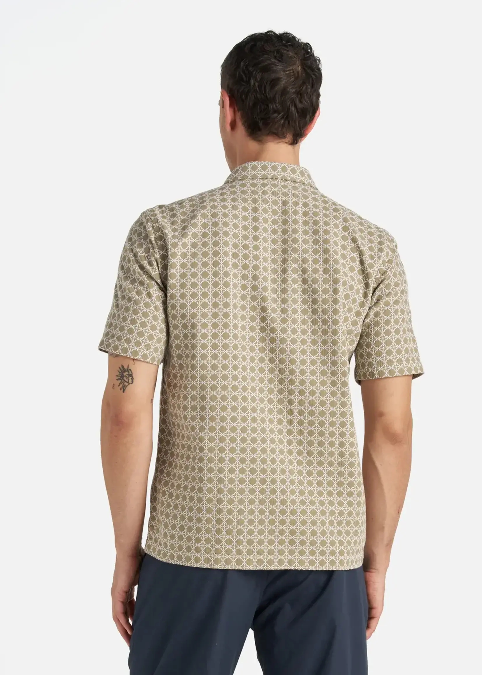 Universal Works Universal Works Rhodes Road Shirt Sand Cotton S/S