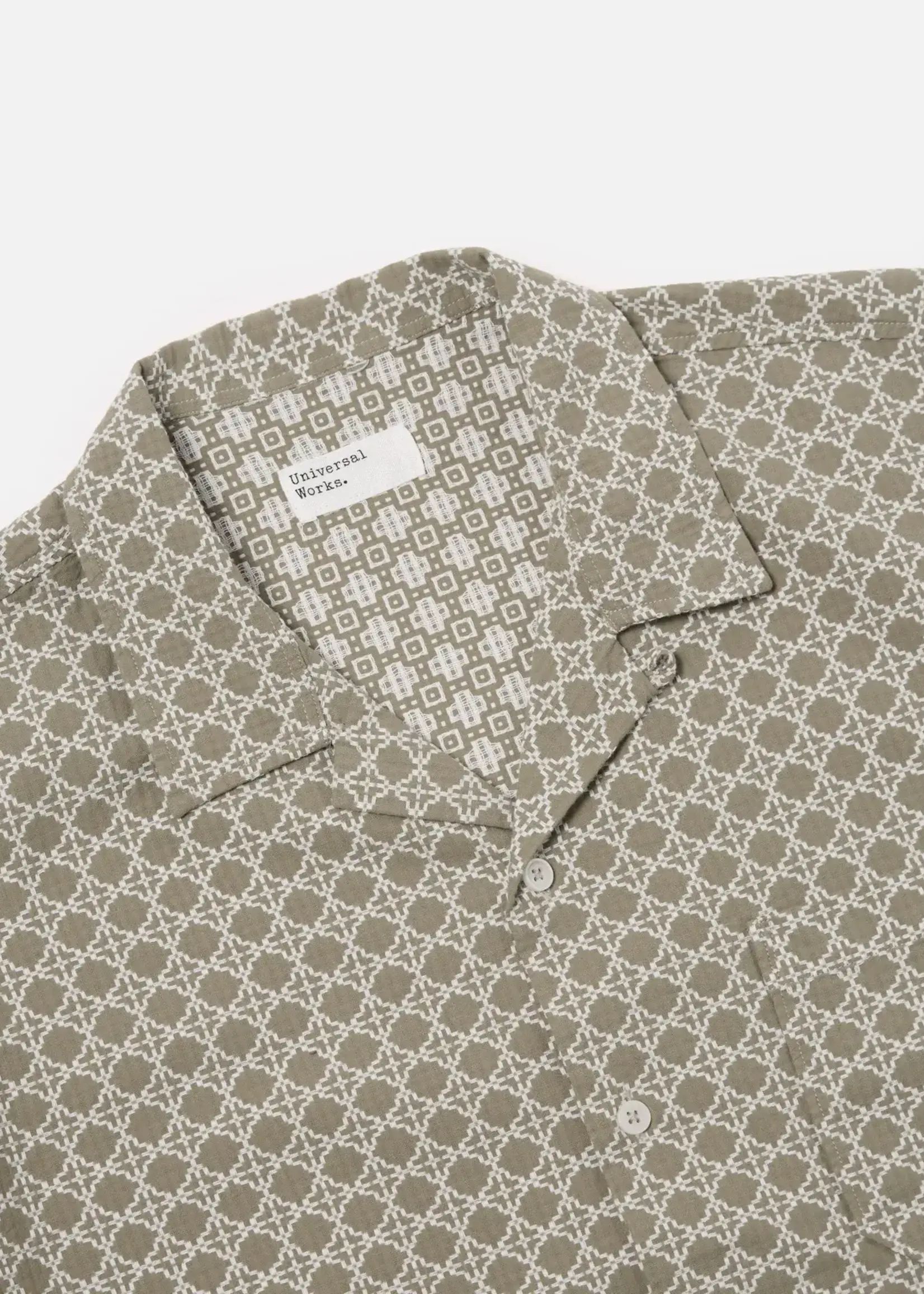 Universal Works Universal Works Rhodes Road Shirt Sand Cotton S/S