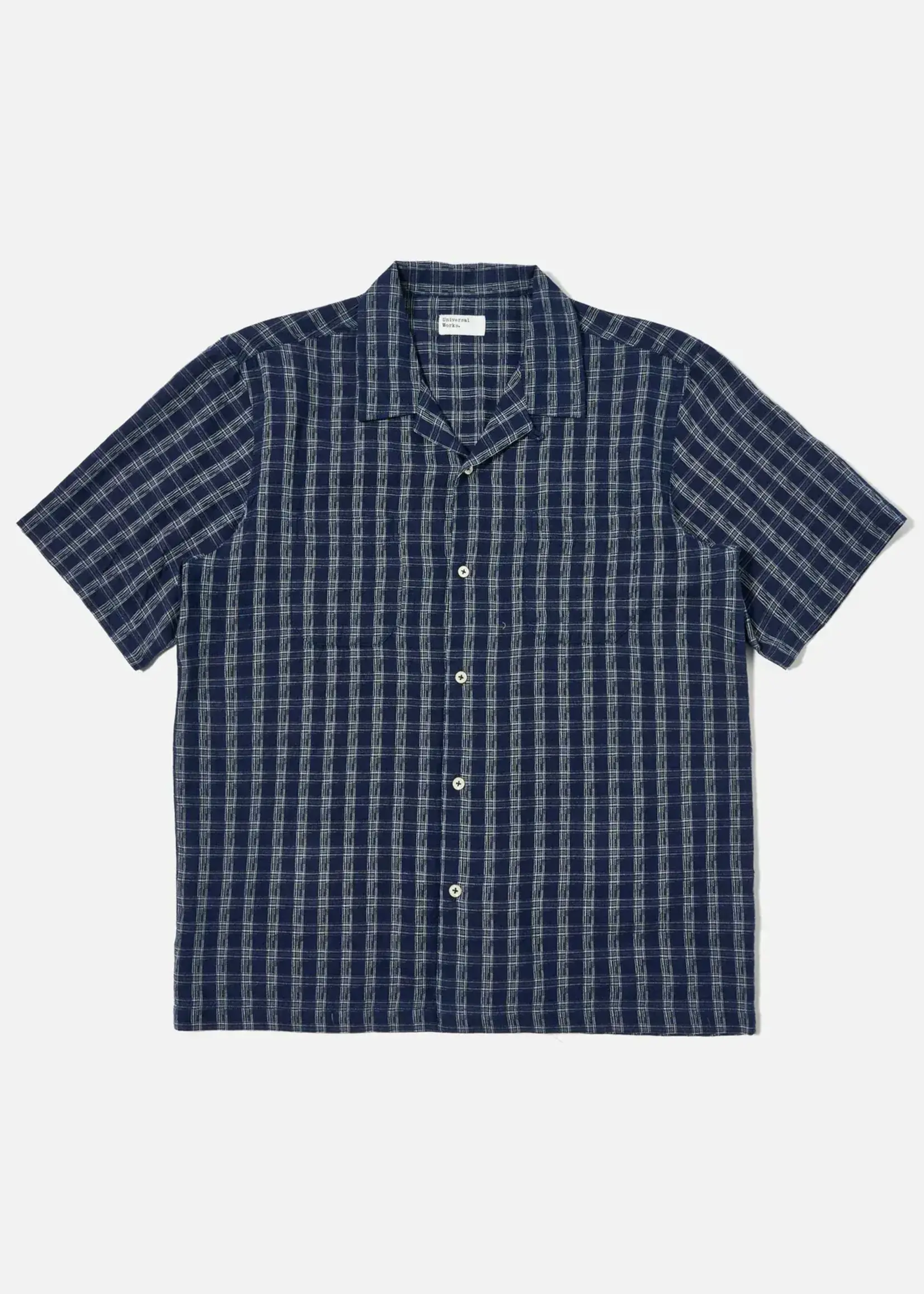 Universal Works Universal Works Sal Check Road Shirt Indigo Cotton S/S