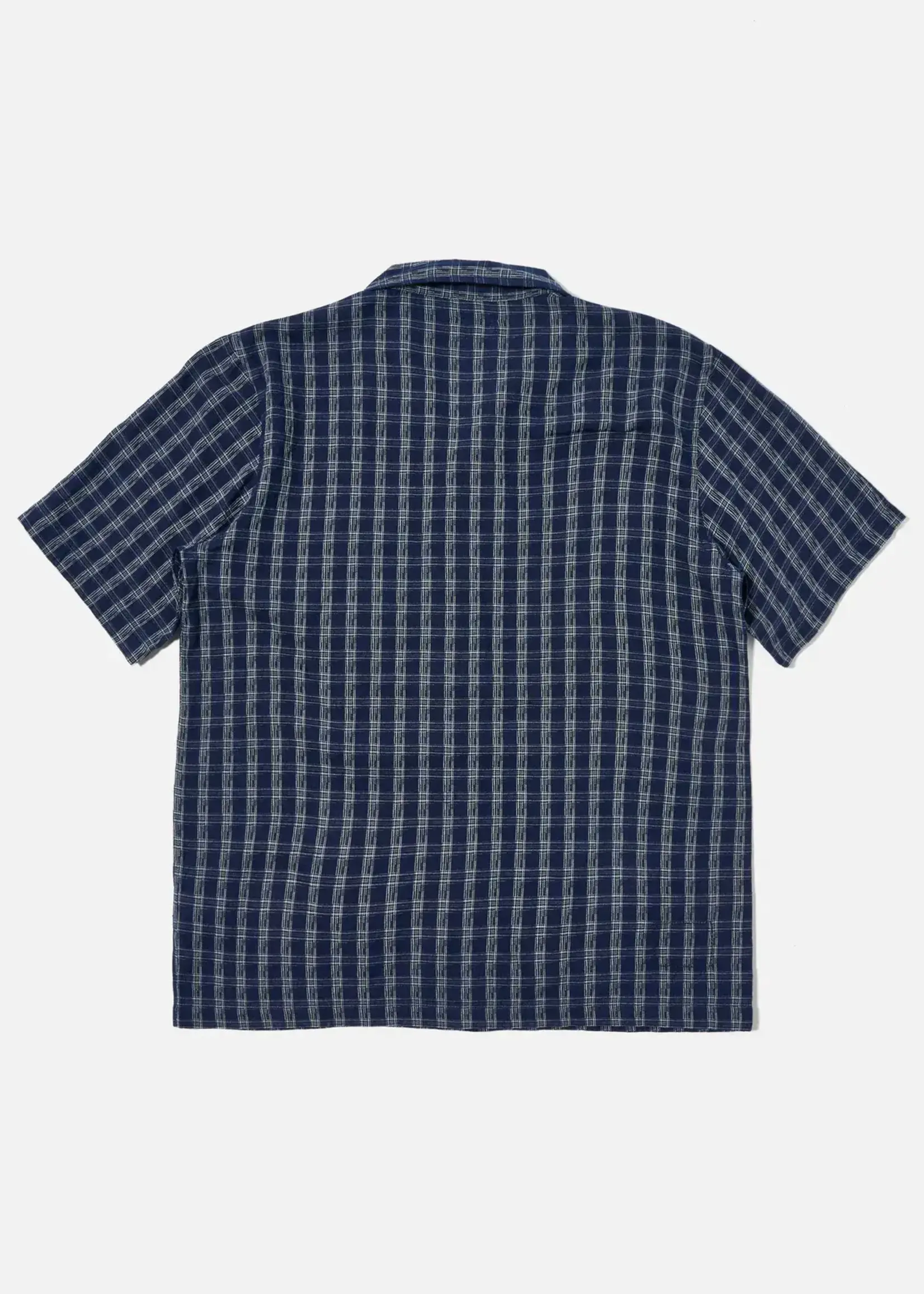 Universal Works Universal Works Sal Check Road Shirt Indigo Cotton S/S