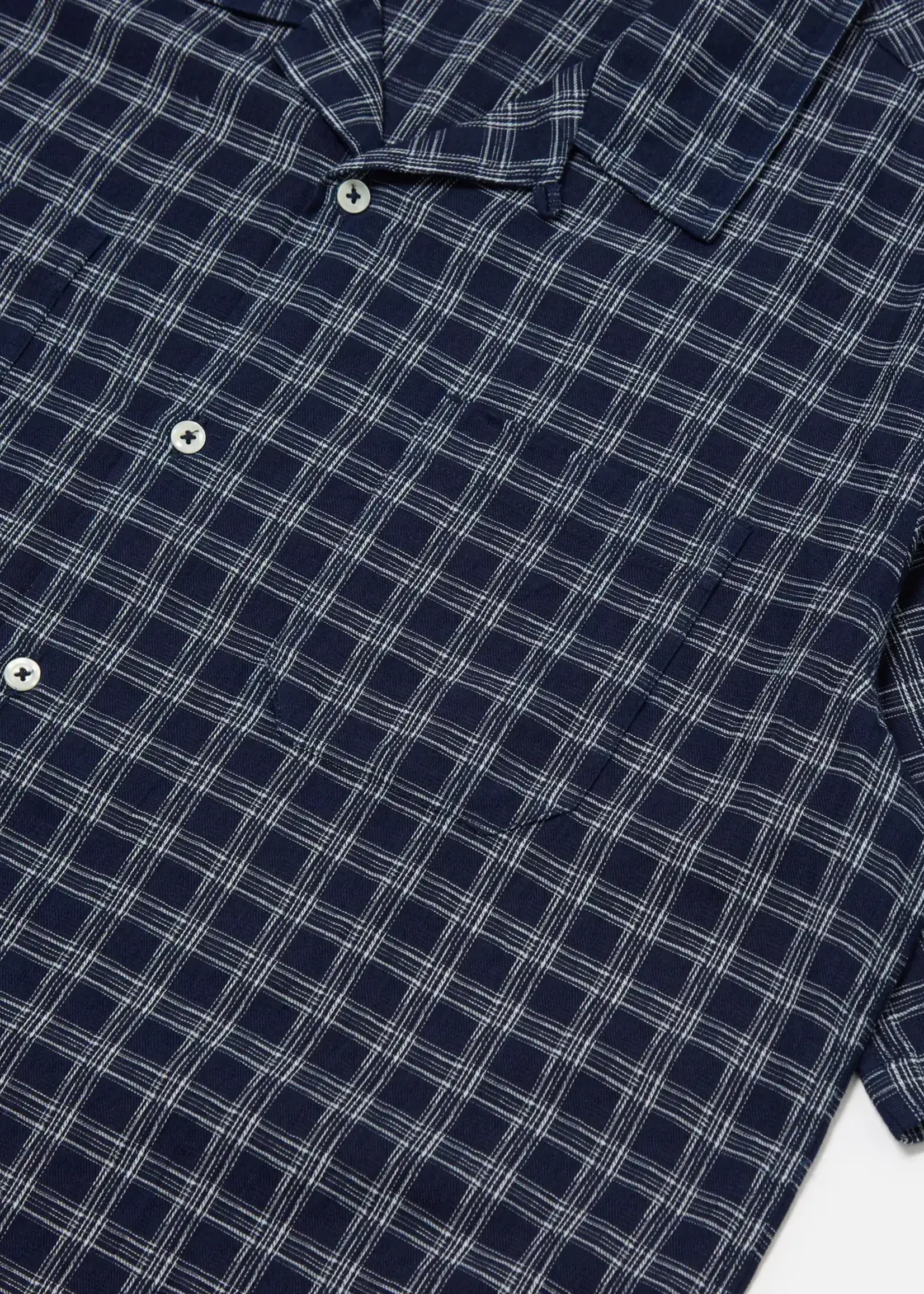 Universal Works Universal Works Sal Check Road Shirt Indigo Cotton S/S