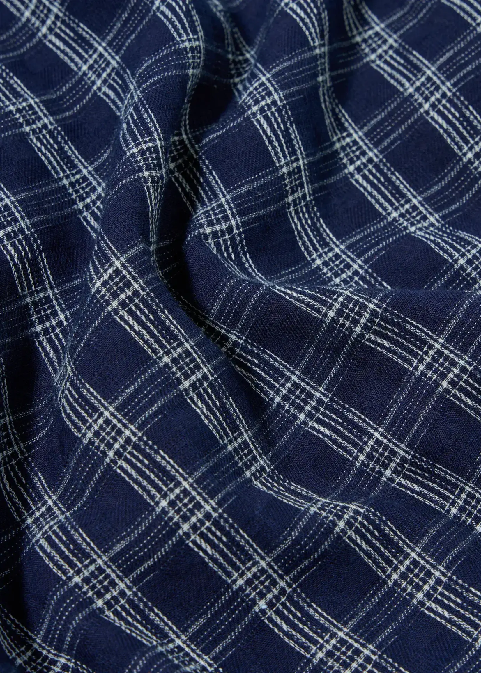 Universal Works Universal Works Sal Check Road Shirt Indigo Cotton S/S