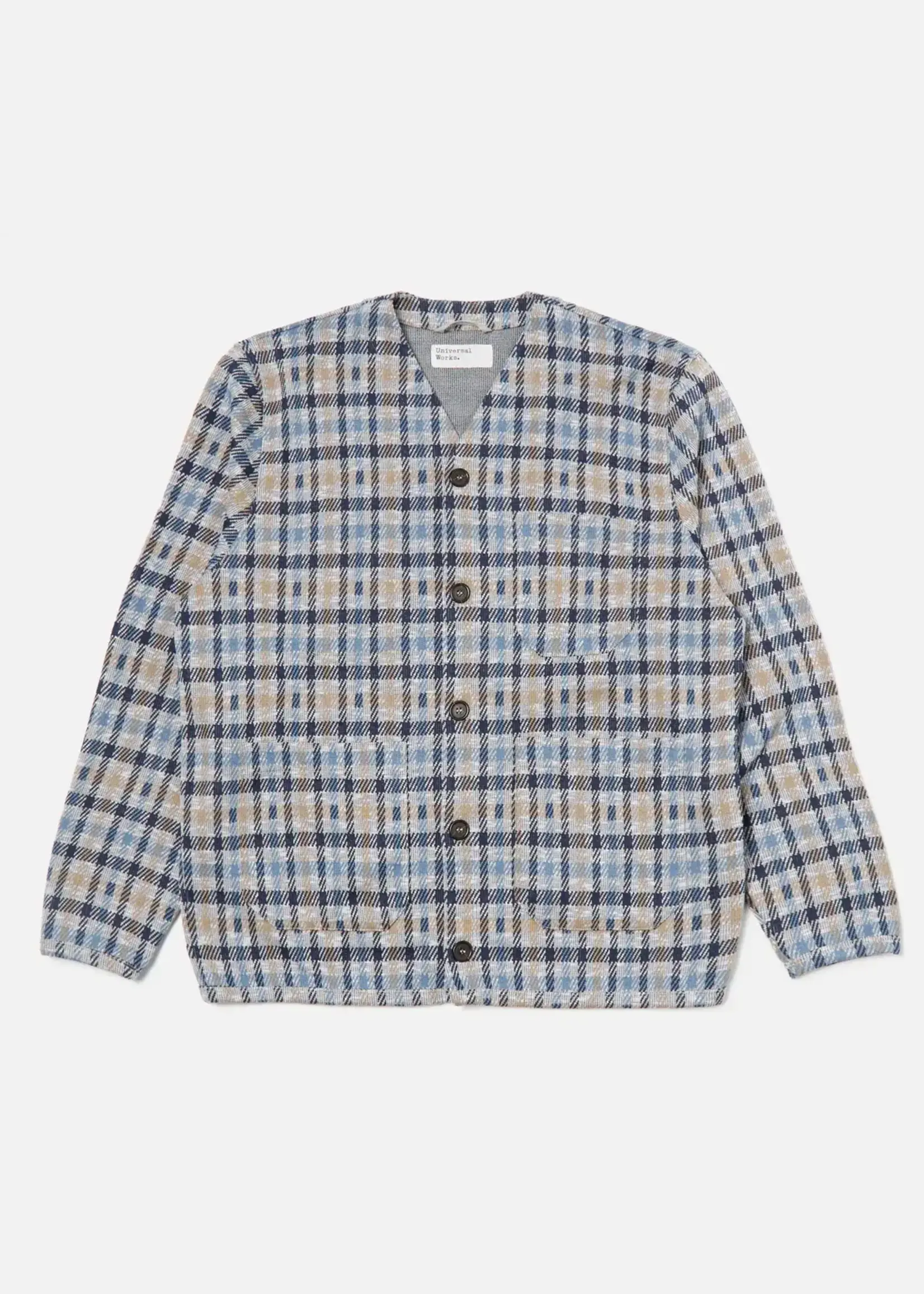 Universal Works Universal Works Summer Check Cardigan Blue / Brown Cotton / Poly