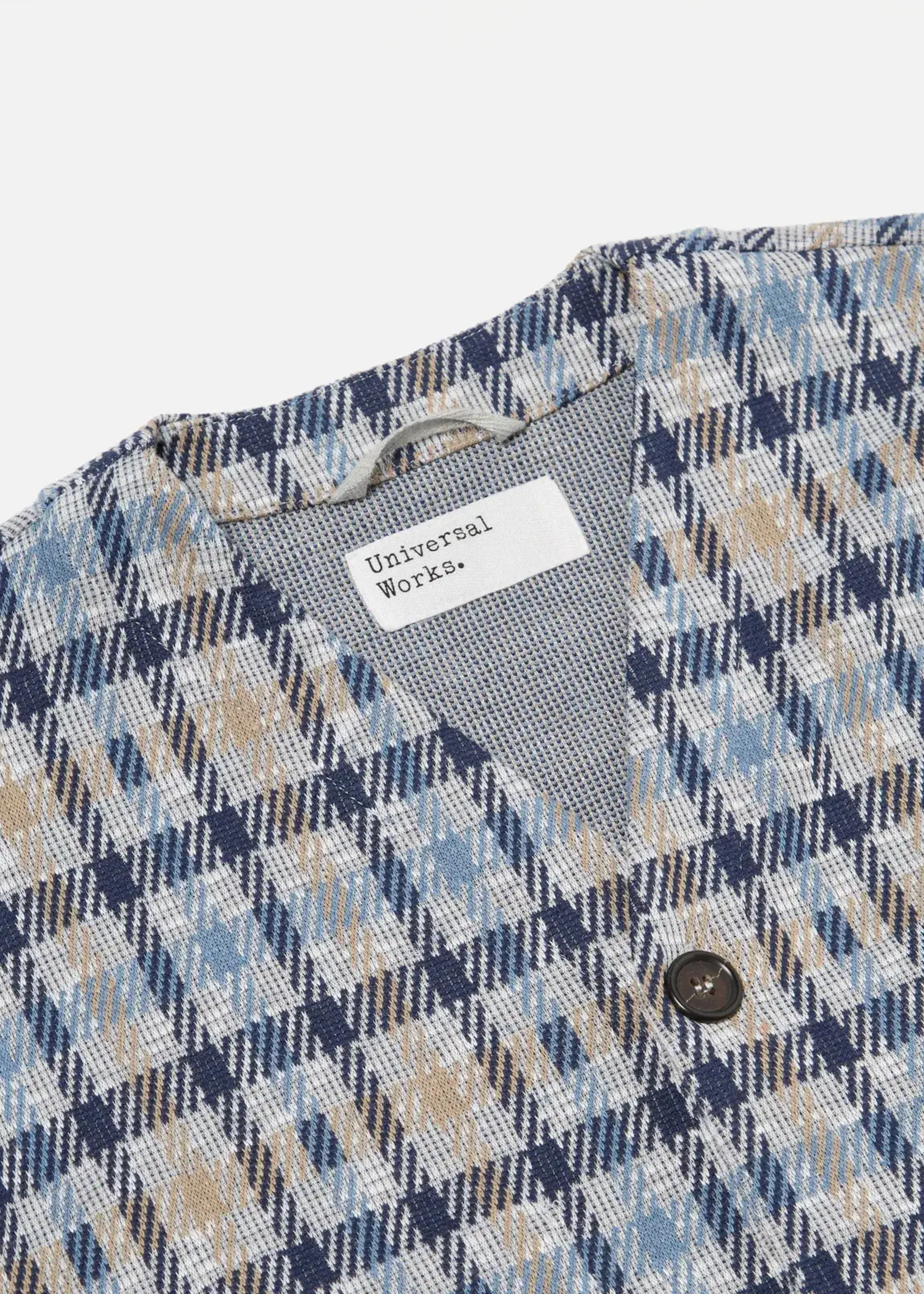 Universal Works Universal Works Summer Check Cardigan Blue / Brown Cotton / Poly