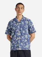Universal Works Universal Works Summer Jungle Road Shirt Indigo Cotton/Poly S/S