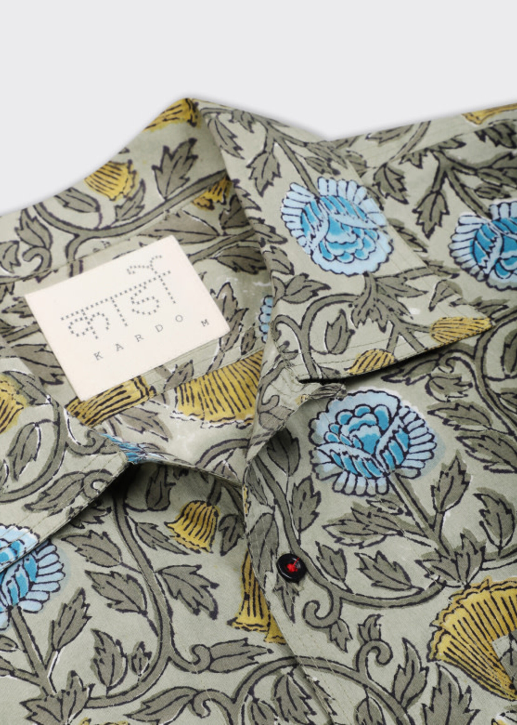 Kardo Kardo Chintan Olive / Yellow Short Sleeve Shirt