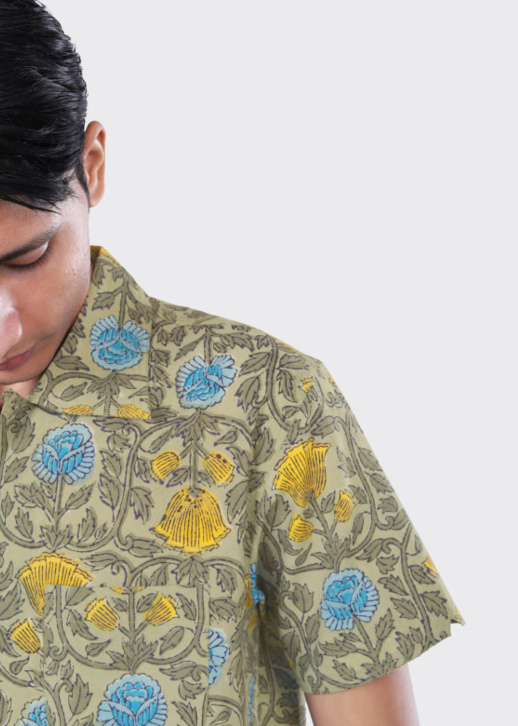 Kardo Kardo Chintan Olive / Yellow Short Sleeve Shirt