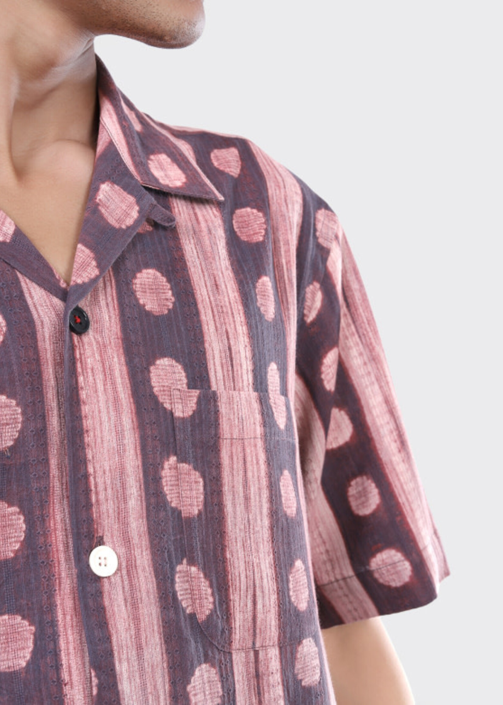 Kardo Kardo Ronen Shibori 15 Wine Short Sleeve Shirt