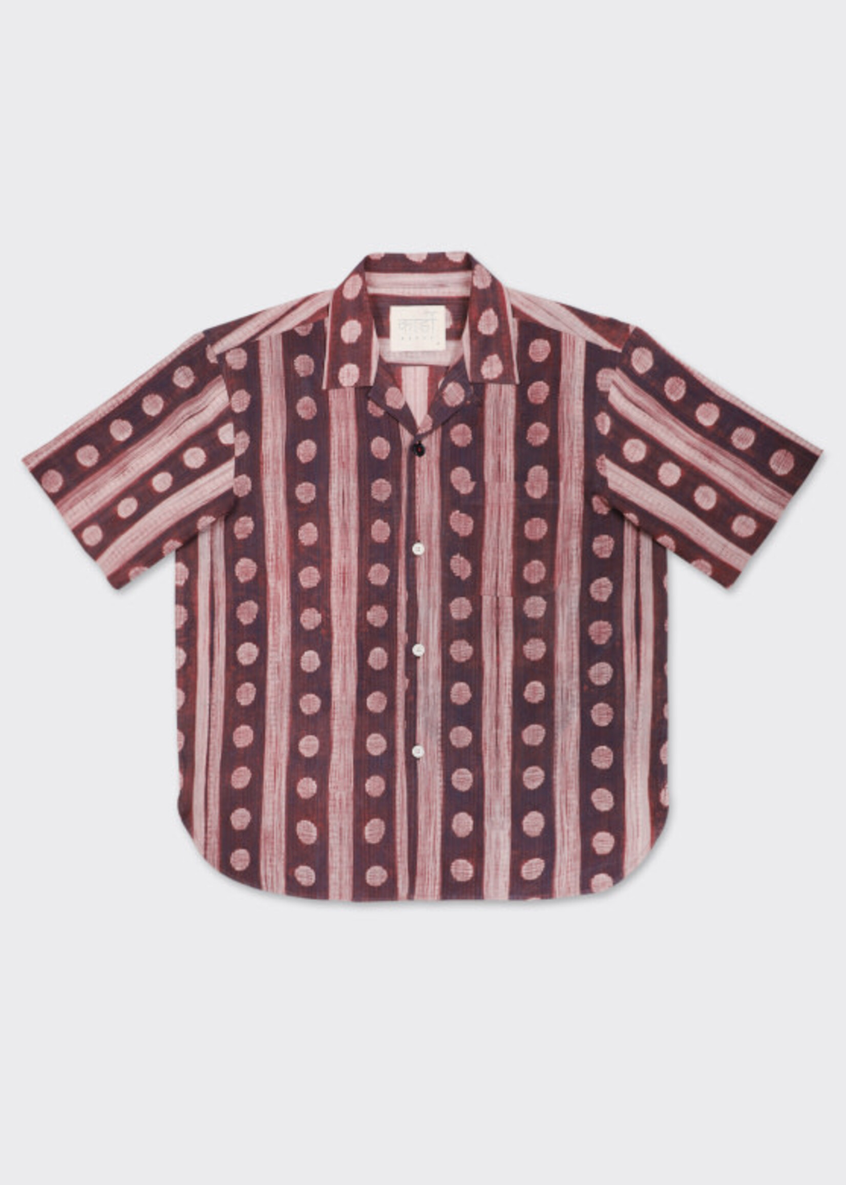 Kardo Kardo Ronen Shibori 15 Wine Short Sleeve Shirt