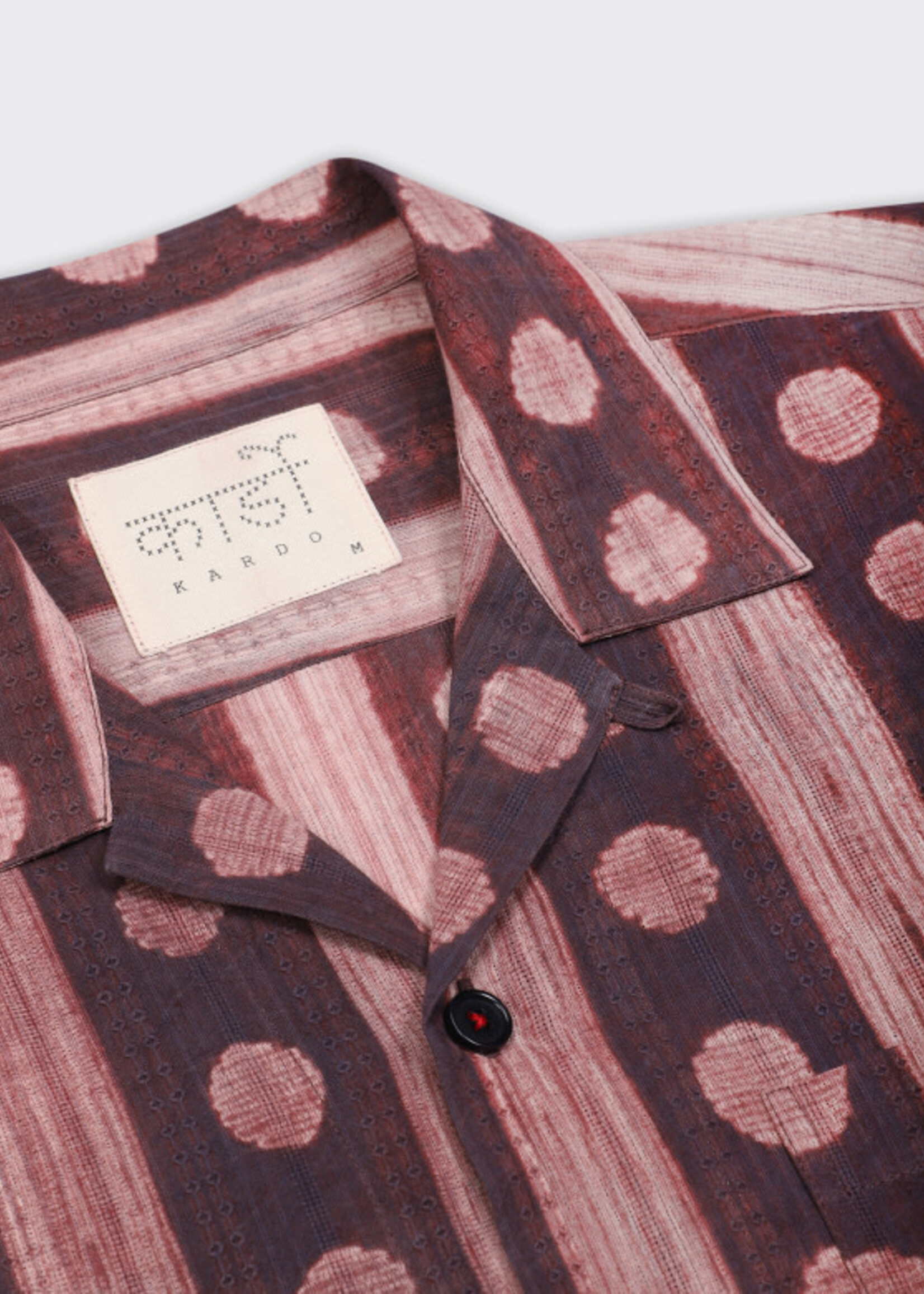 Kardo Kardo Ronen Shibori 15 Wine Short Sleeve Shirt