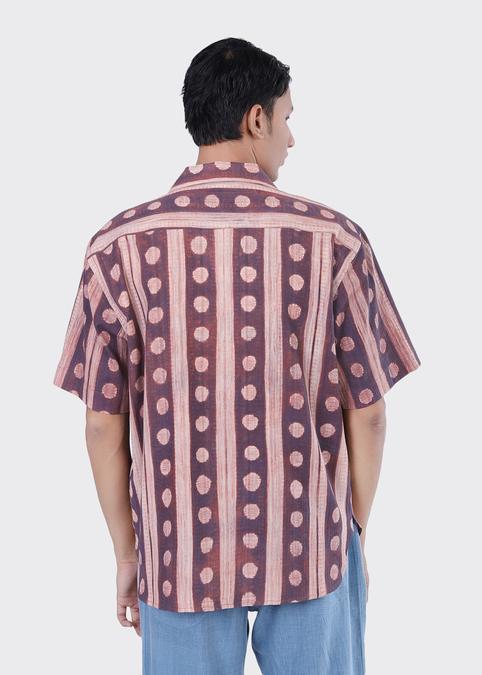 Kardo Kardo Ronen Shibori 15 Wine Short Sleeve Shirt