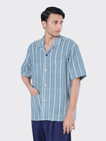 Kardo Kardo Pedro Light Handwoven Indigo Short Sleeve Shirt