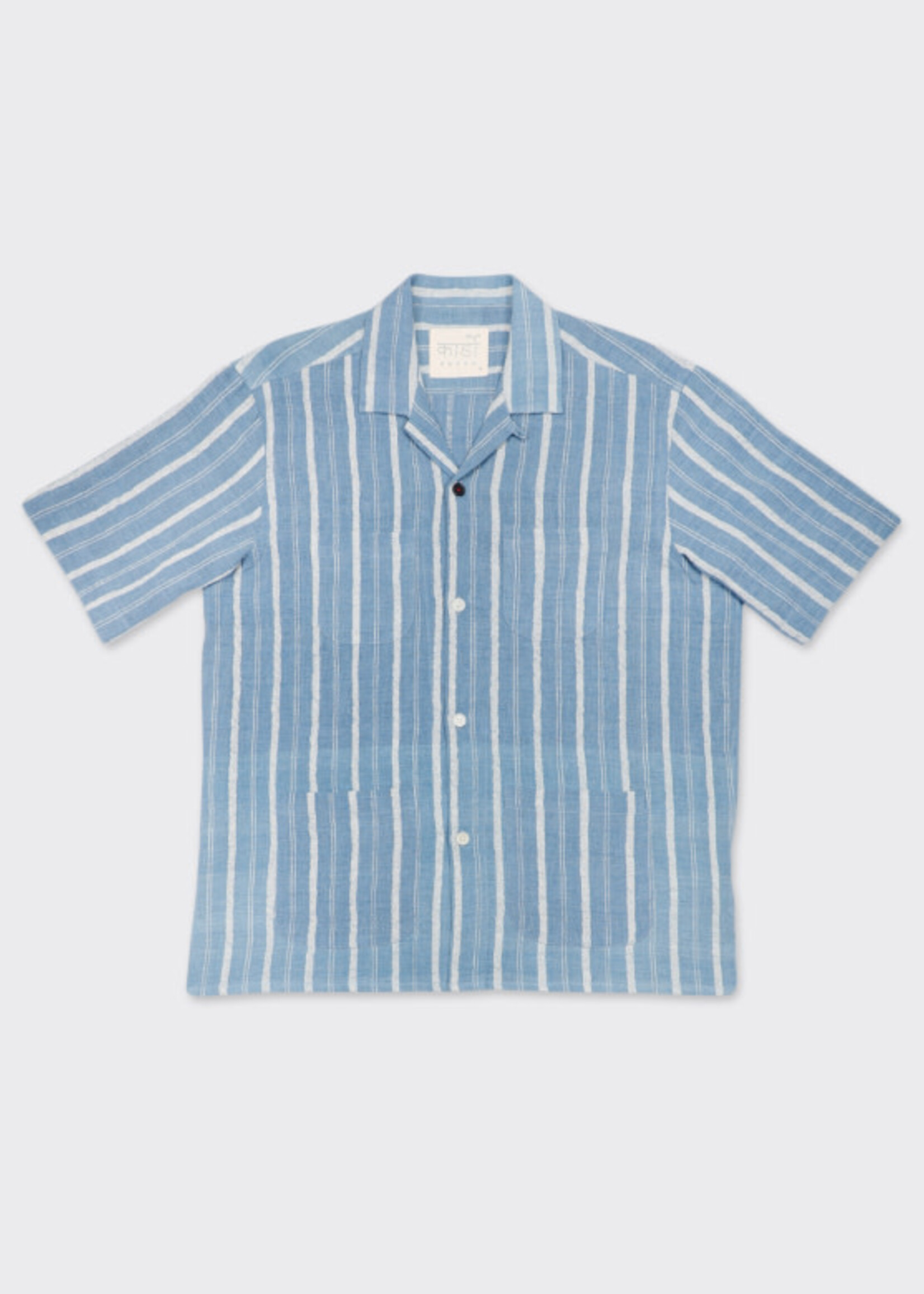 Kardo Kardo Pedro Light Handwoven Indigo Short Sleeve Shirt