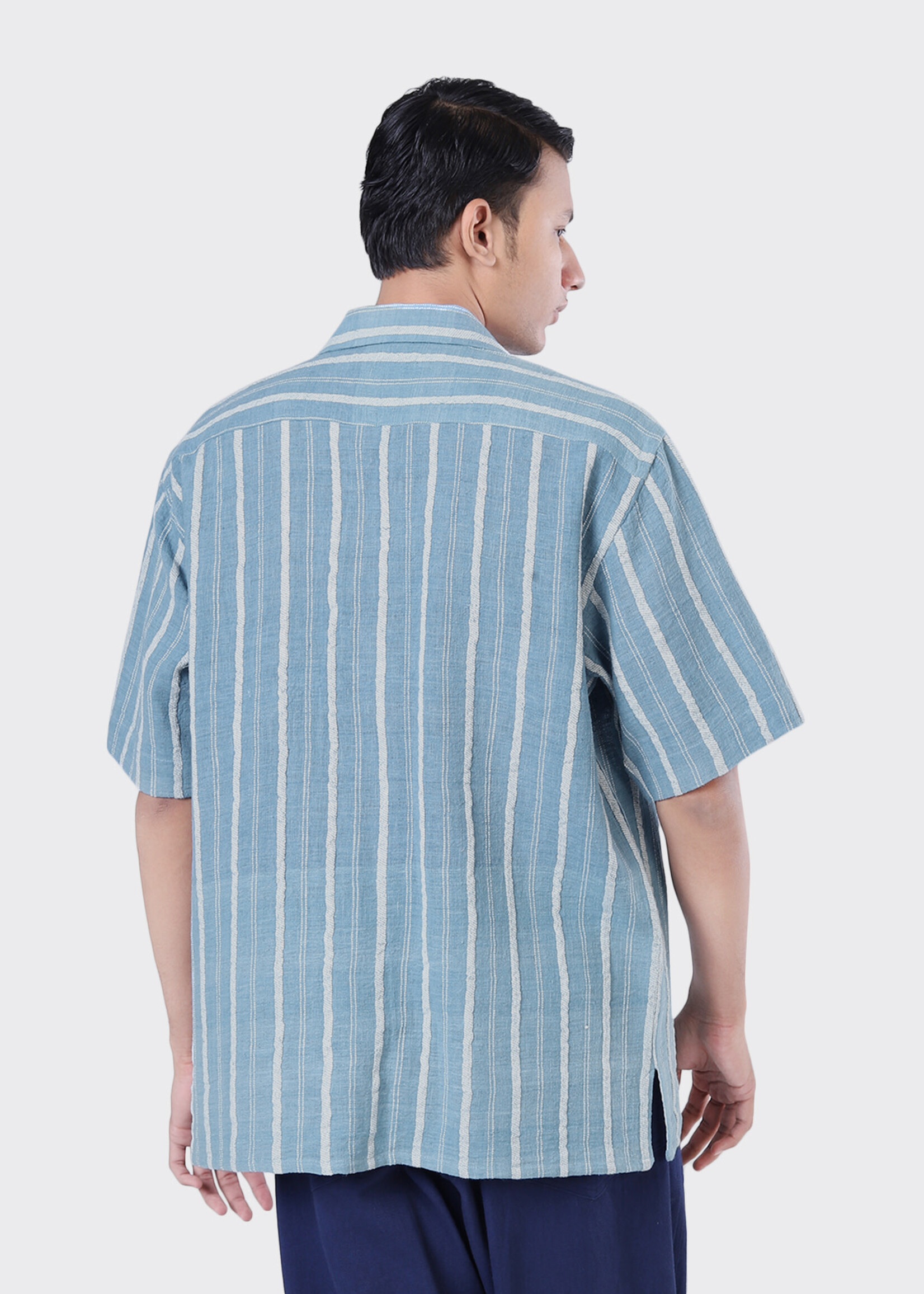 Kardo Kardo Pedro Light Handwoven Indigo Short Sleeve Shirt