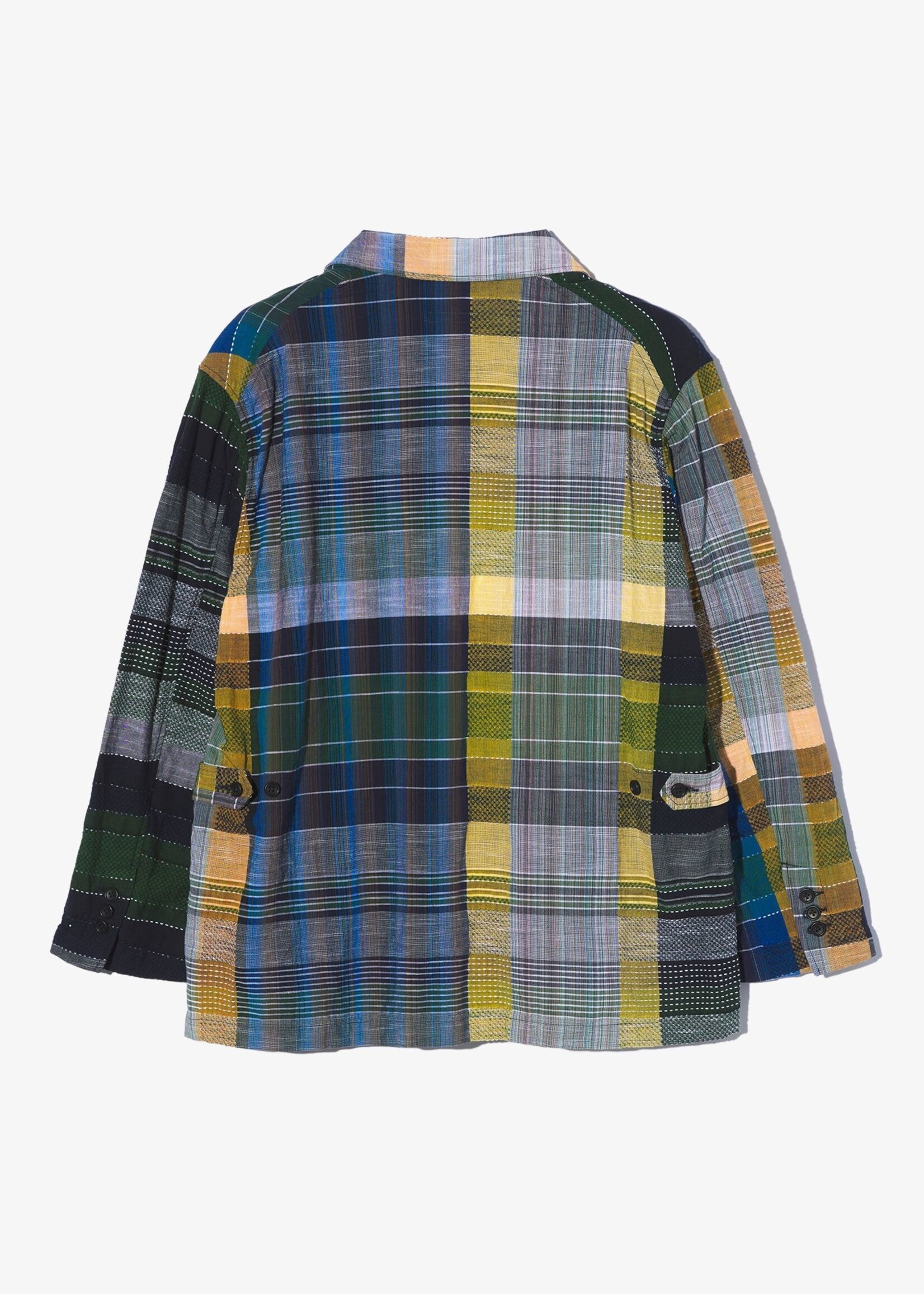Engineered Garments EG Loiter Jacket Navy Yellow Green Madras