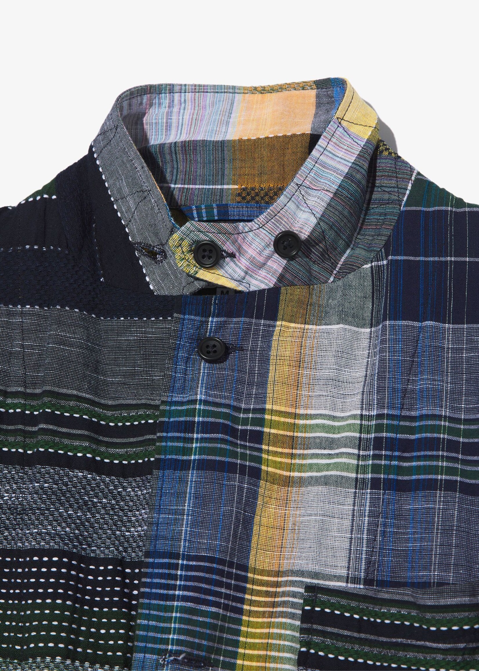 Engineered Garments EG Loiter Jacket Navy Yellow Green Madras
