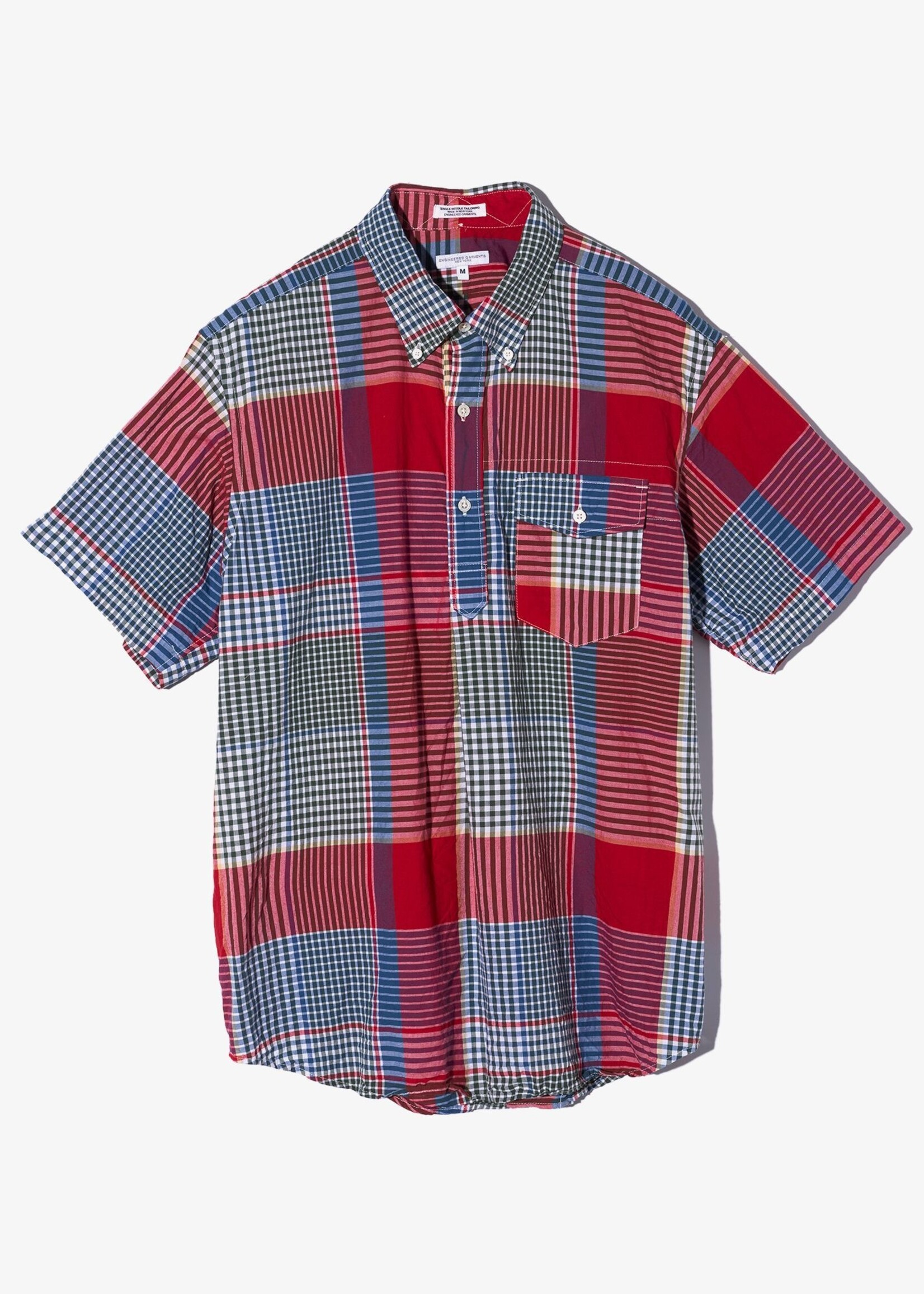 Engineered Garments EG Popover BD Shirt Red Green Big Madras Plaid