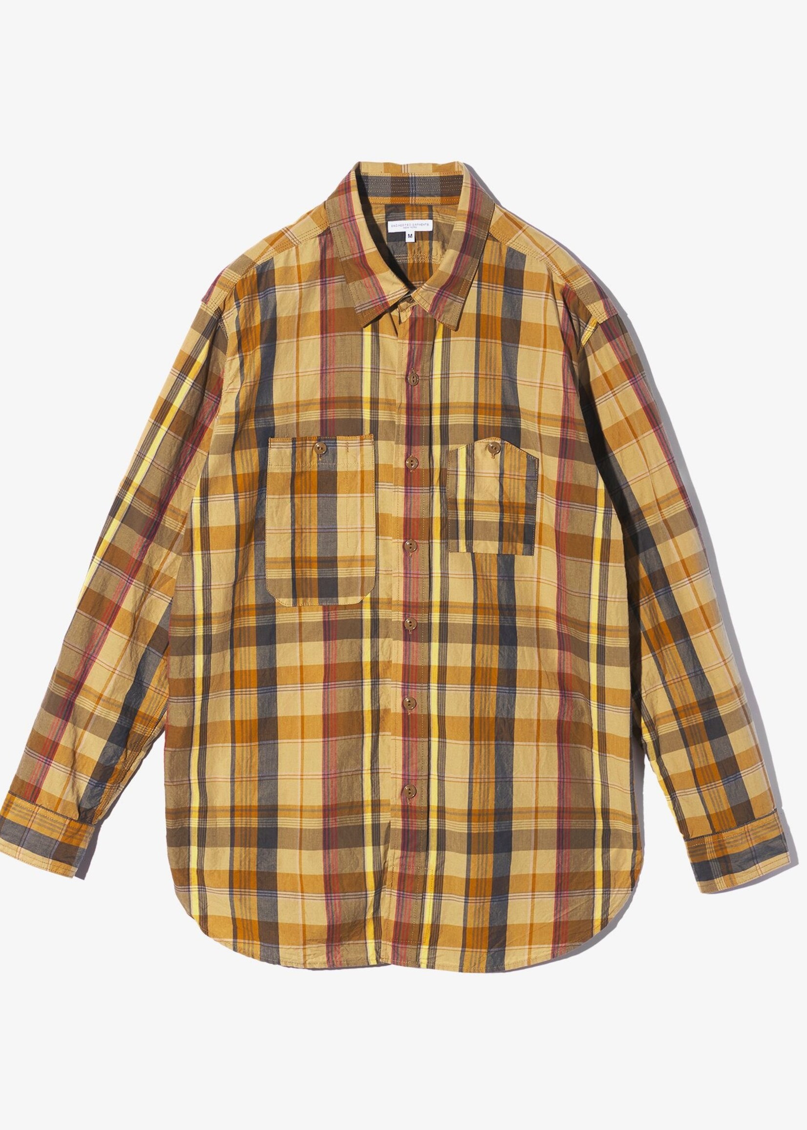 Engineered Garments EG Work Shirt Olive Cotton Madras Plaid
