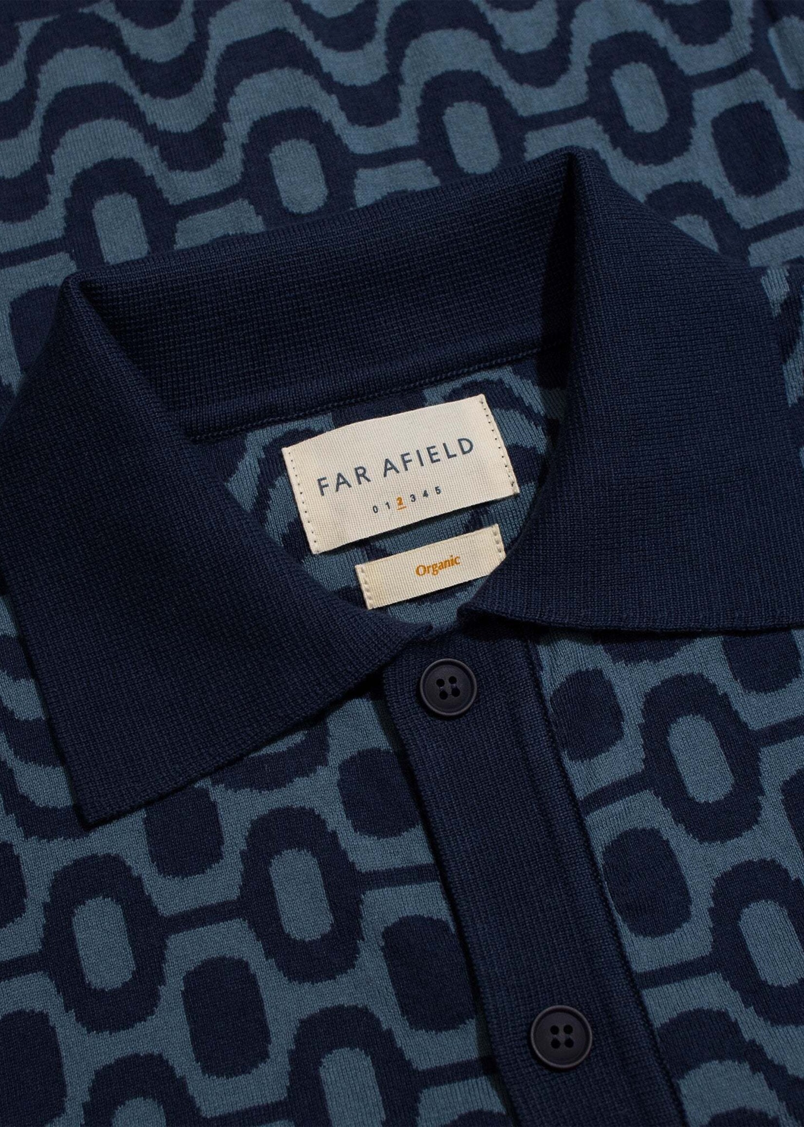 Far Afield Far Afield Zigger Cotton Cardigan Copa Navy Iris Blue