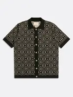 Far Afield Far Afield Zigger Cotton SS Cardigan Tenteo Meteorite Black
