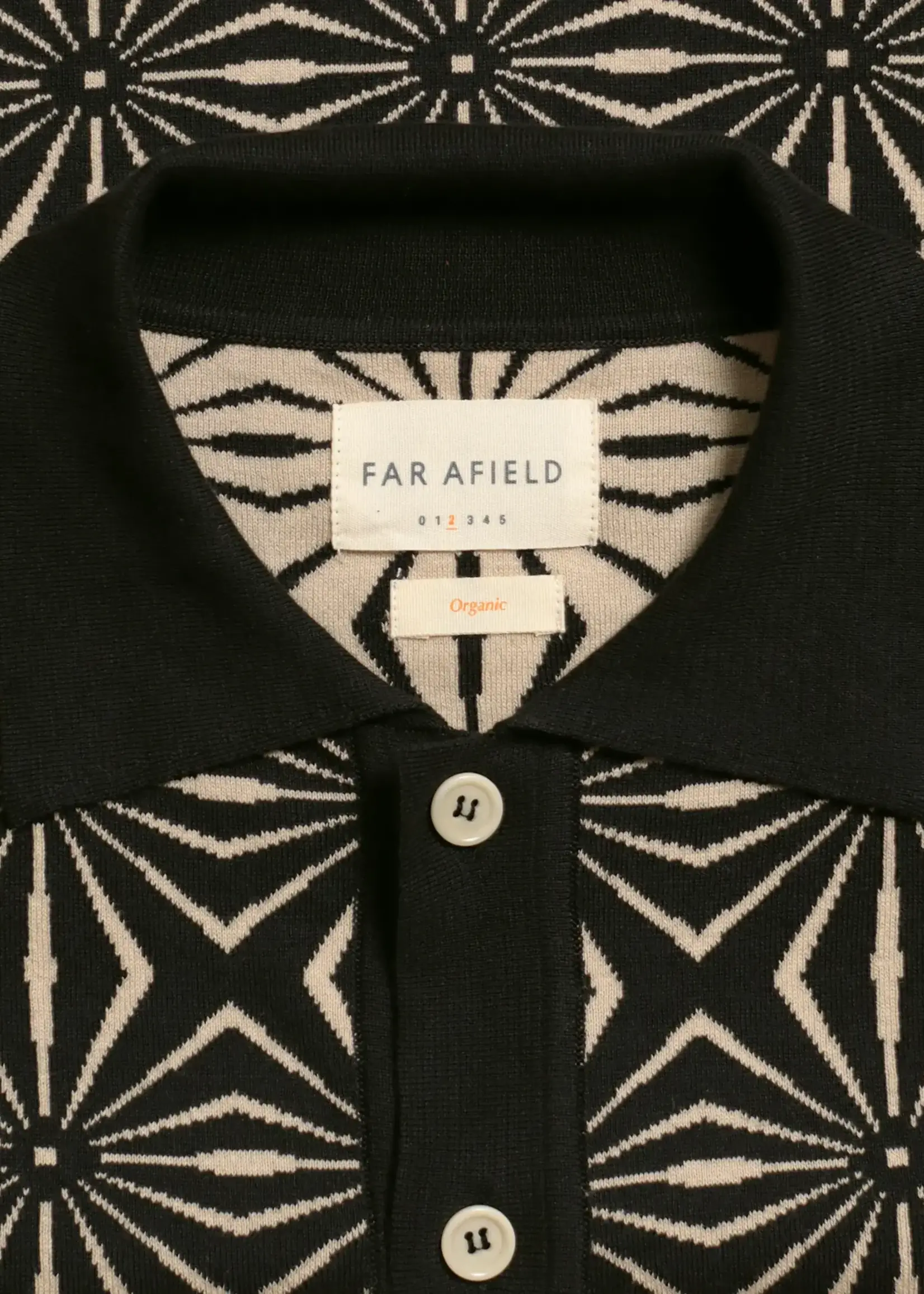 Far Afield Far Afield Zigger Cotton SS Cardigan Tenteo Meteorite Black