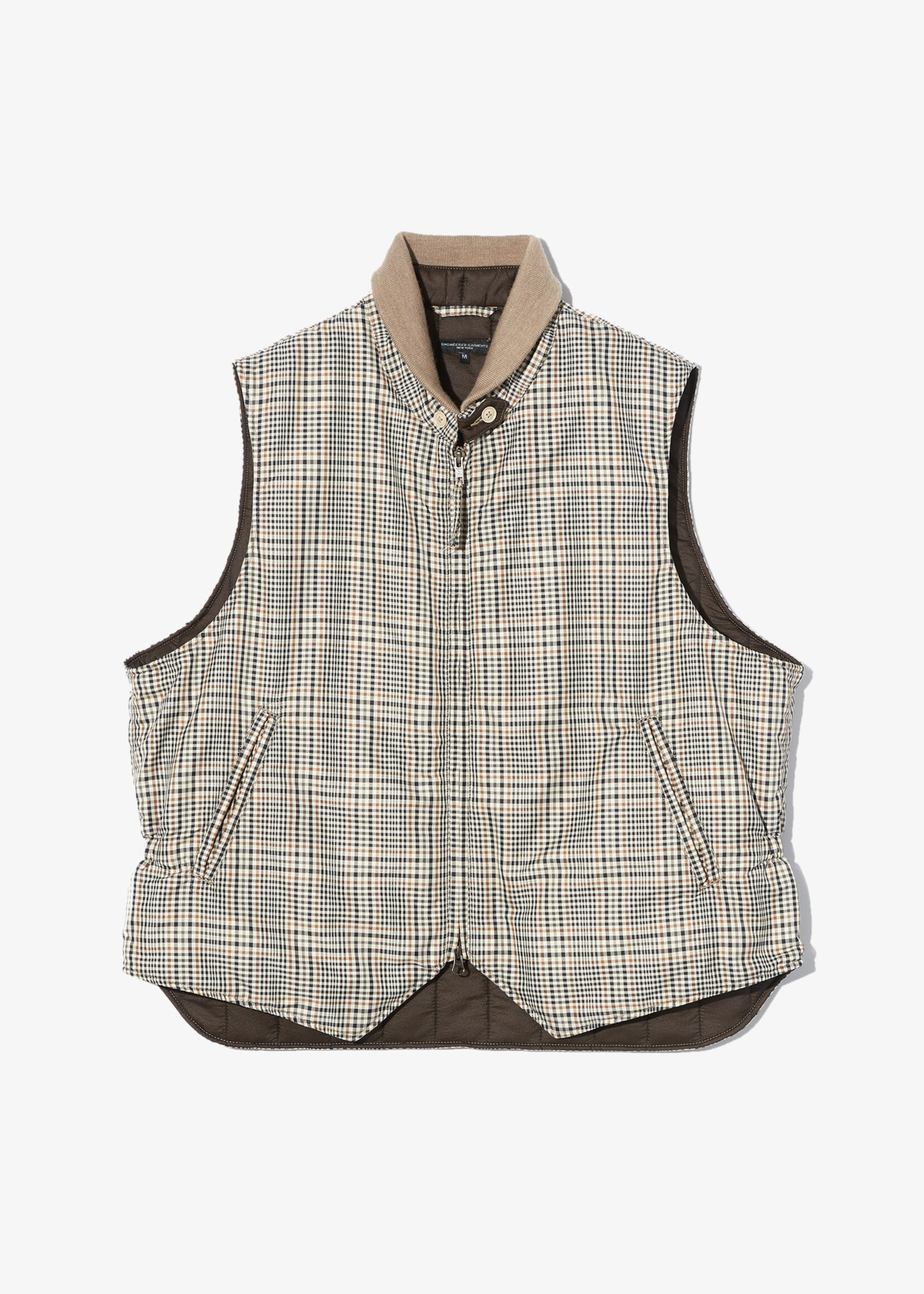 Engineered Garments Engineered Garments  LL Vest Khaki Plaid Poly Cloth