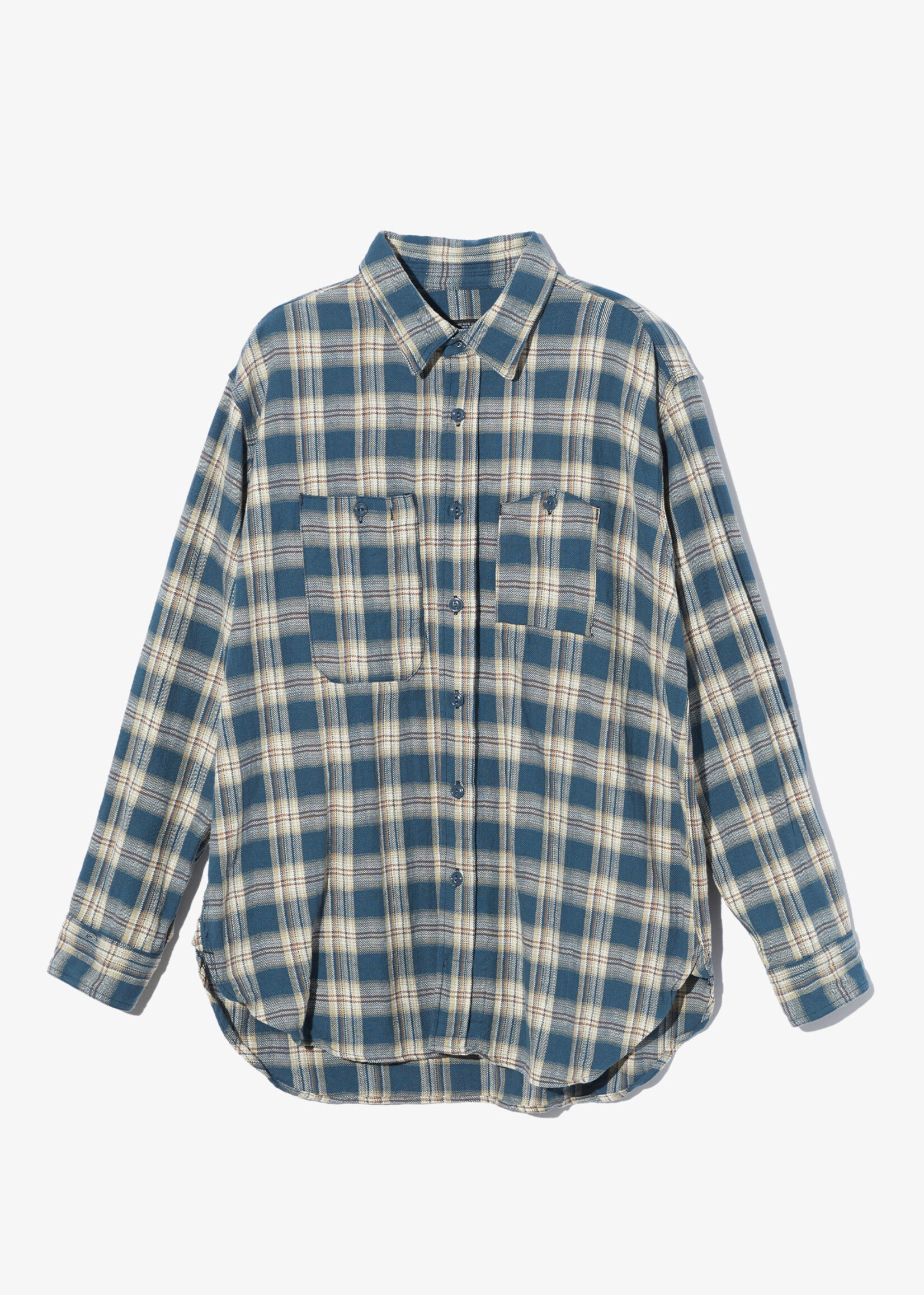 Engineered Garments Engineered Garments Work Shirt Navy Cotton Plaid Jacquard