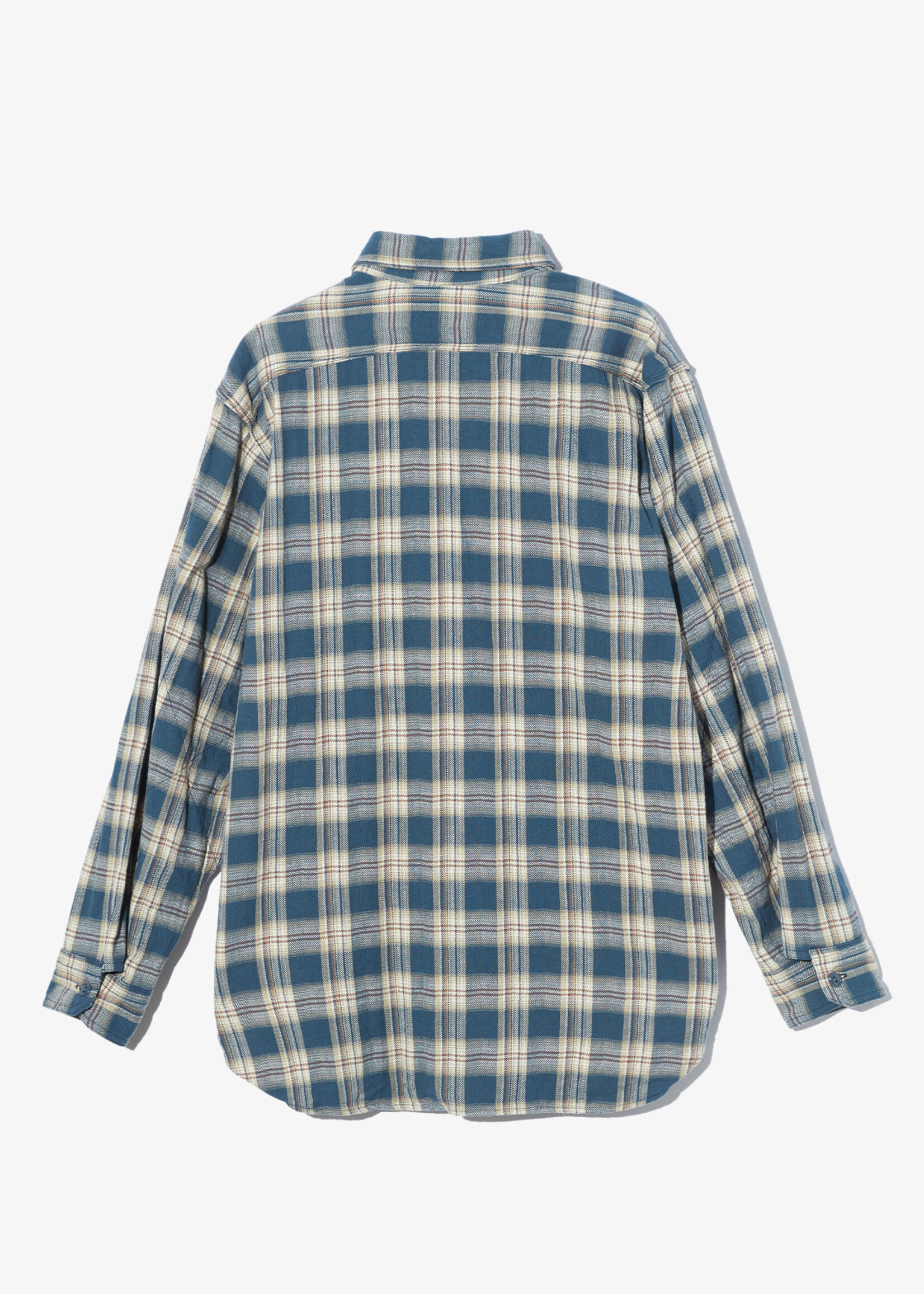Engineered Garments Engineered Garments Work Shirt Navy Cotton Plaid Jacquard