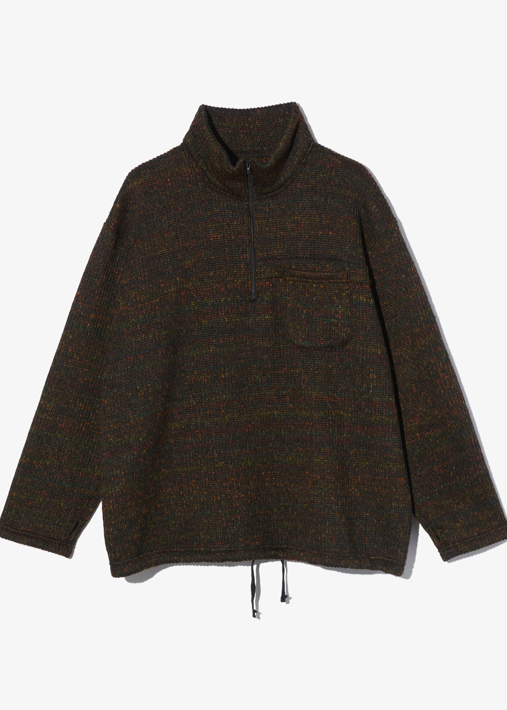 Engineered Garments EG Zip Mock Neck Sweater Brown Wool / Poly
