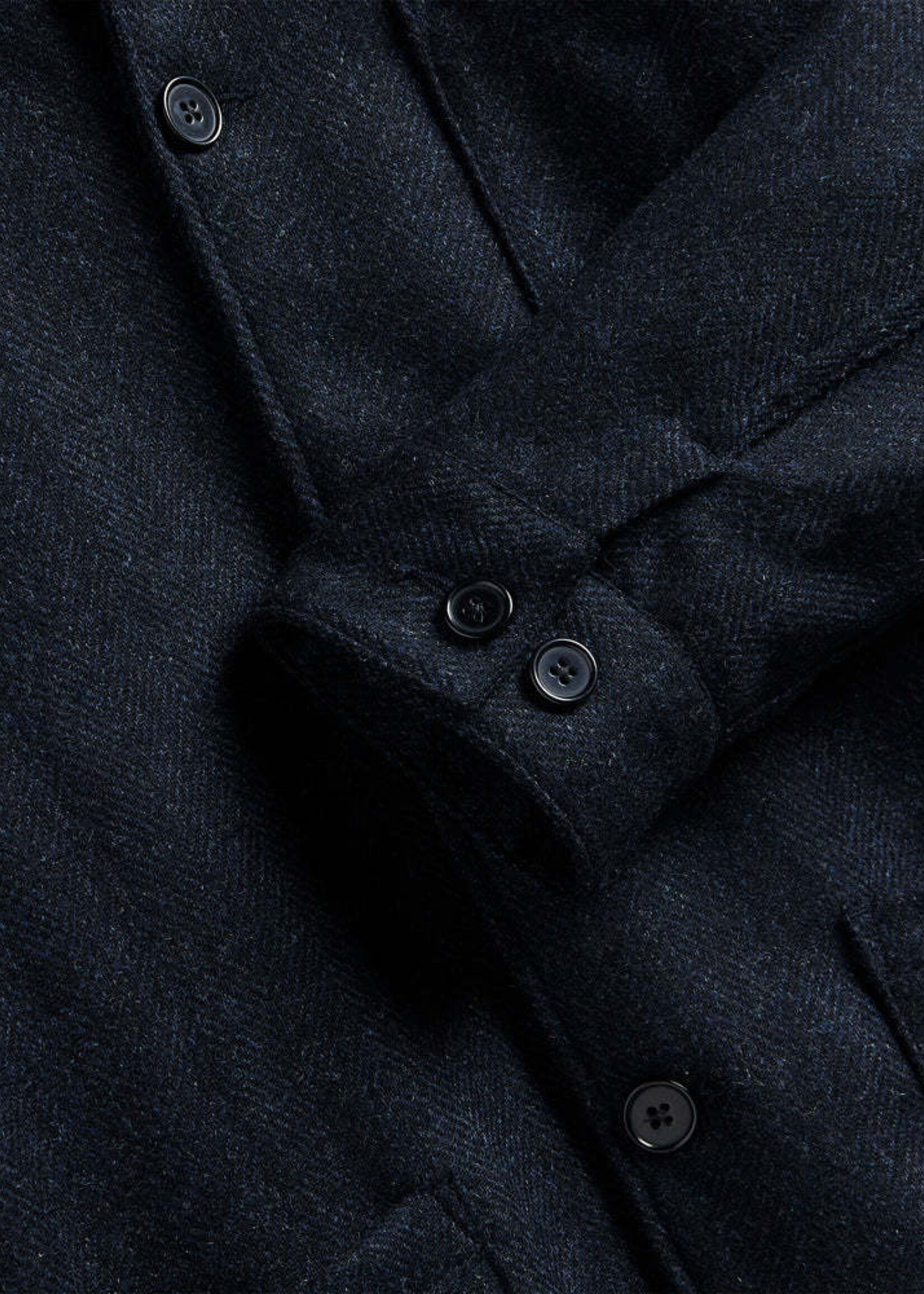 Portuguese Flannel Portuguese Flannel Labura Navy Herringbone Jacket