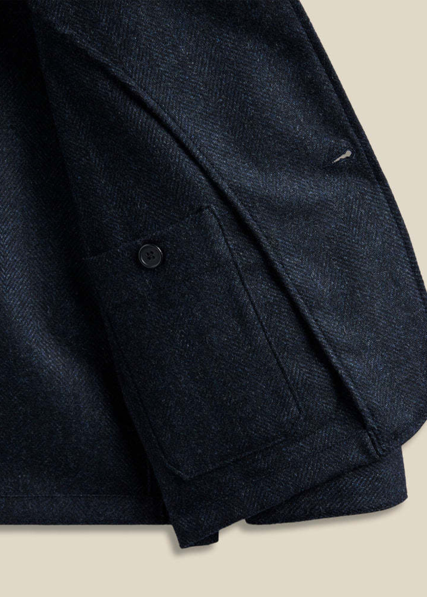 Portuguese Flannel Portuguese Flannel Labura Navy Herringbone Jacket