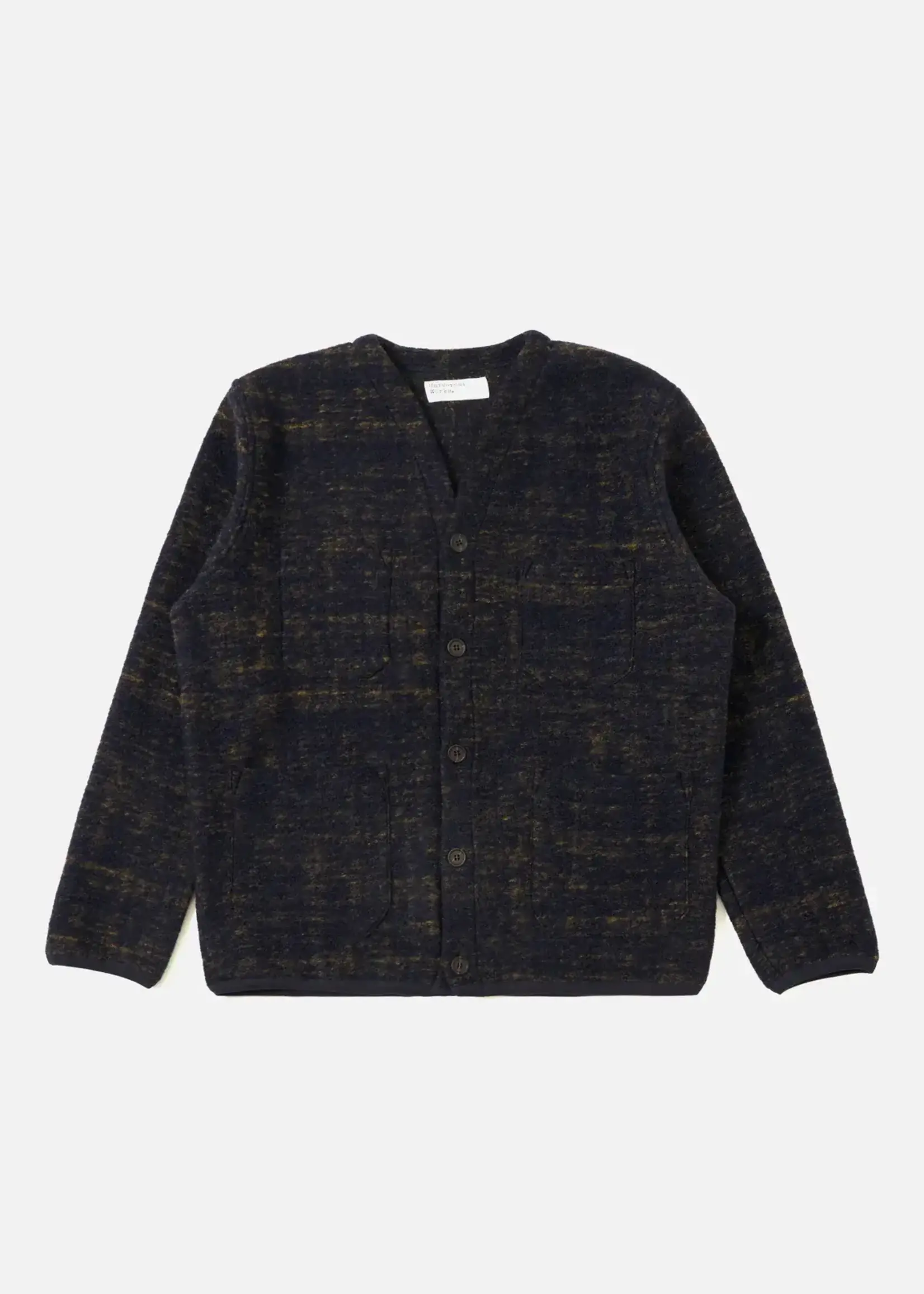 Universal Works Universal Works Cardigan Navy Marble Fleece