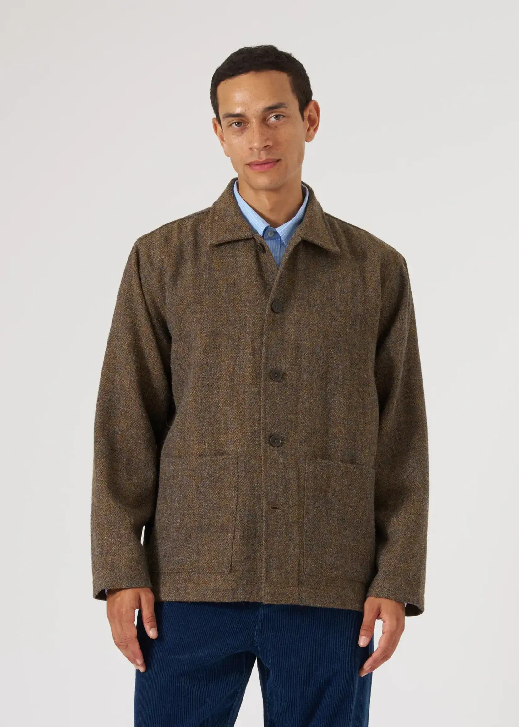 Universal Works Universal Works Easy Jacket Gold Harris Tweed Plaid
