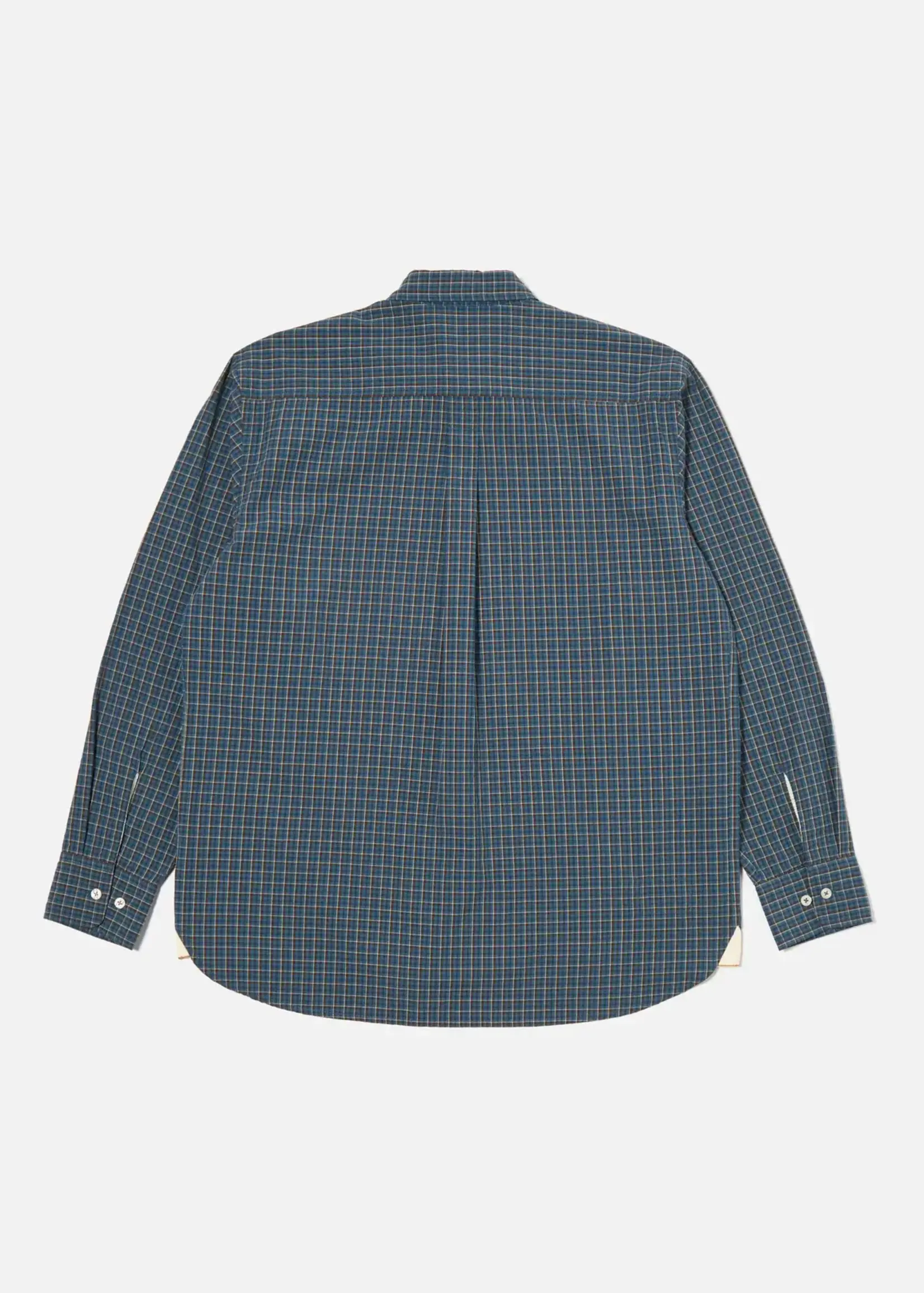 Universal Works Universal Works Lazy Day Shirt Blue Shiro Check Cotton