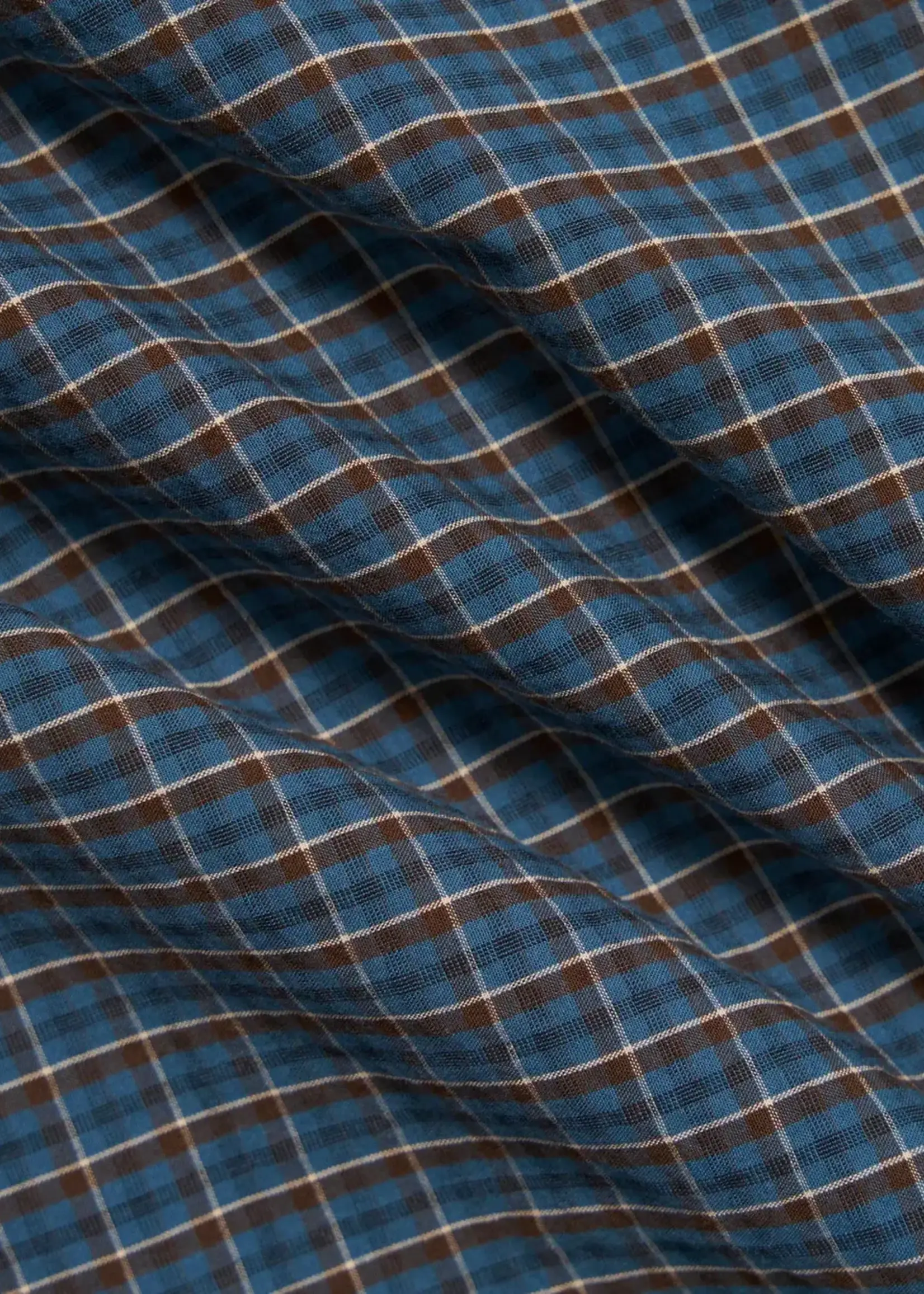 Universal Works Universal Works Lazy Day Shirt Blue Shiro Check Cotton