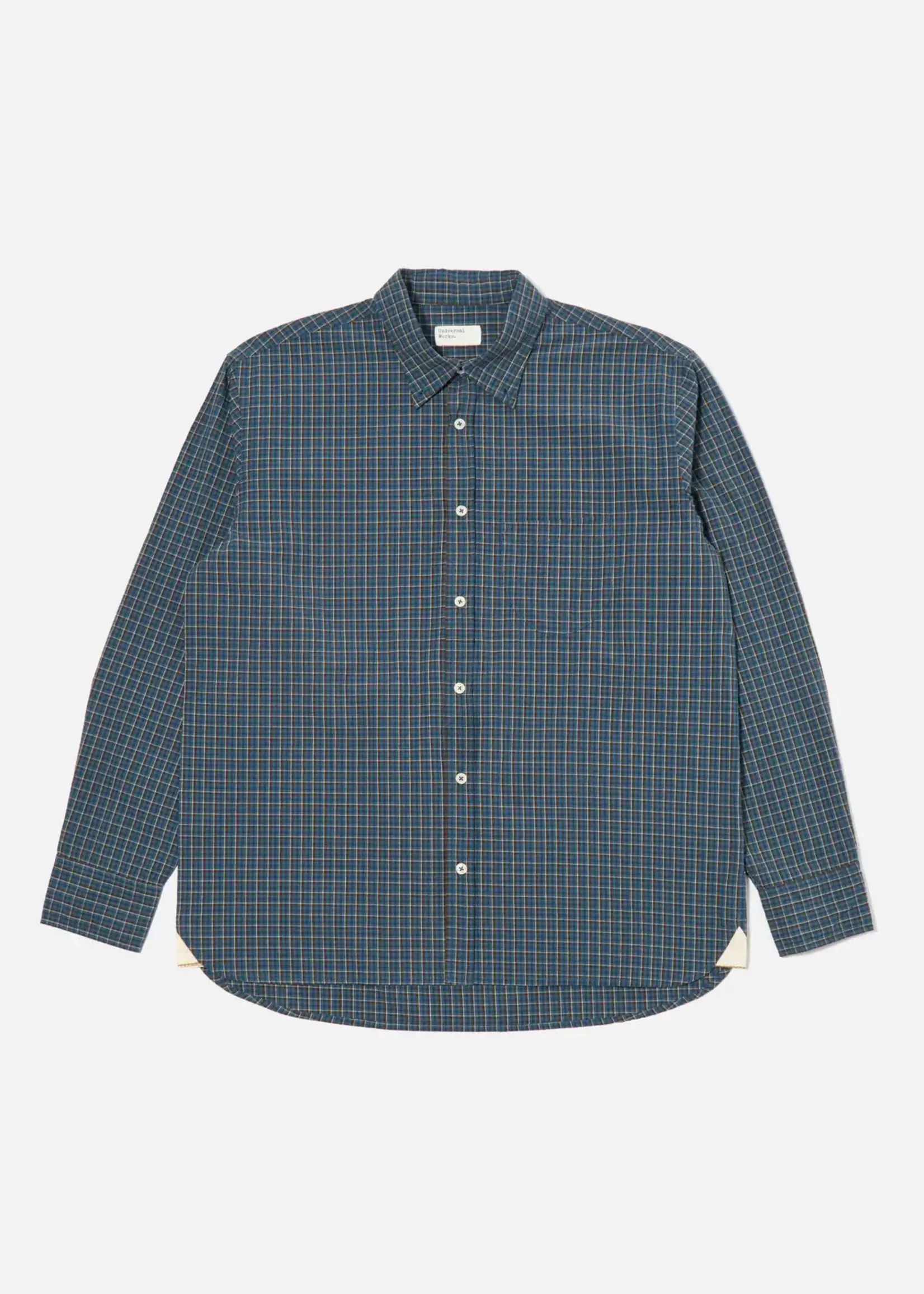 Universal Works Universal Works Lazy Day Shirt Blue Shiro Check Cotton