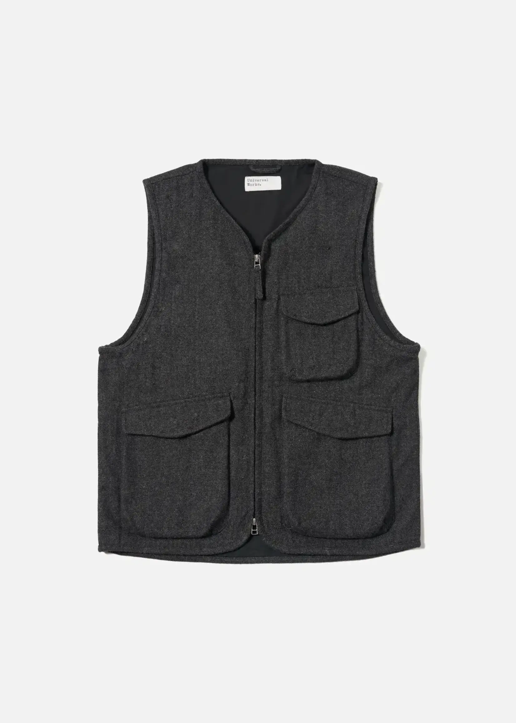 Universal Works Universal Works Parachute Liner Gilet Grey Anders Wool Upcycled