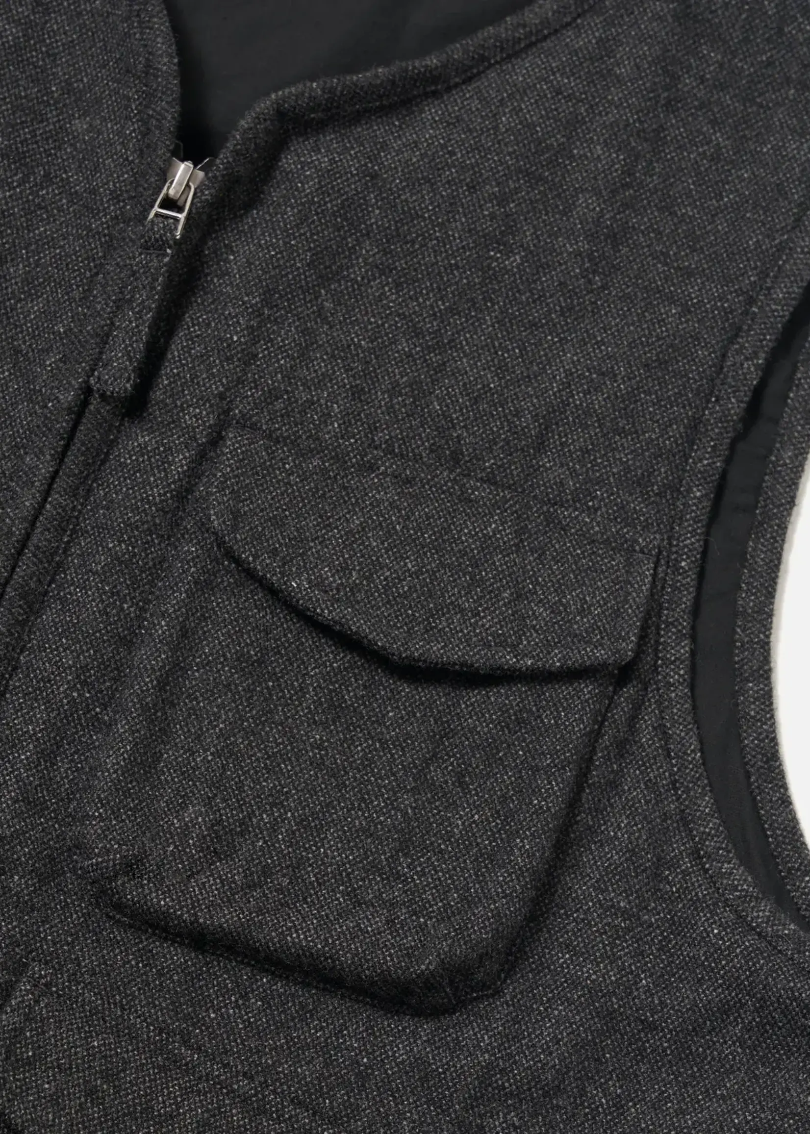 Universal Works Universal Works Parachute Liner Gilet Grey Anders Wool Upcycled