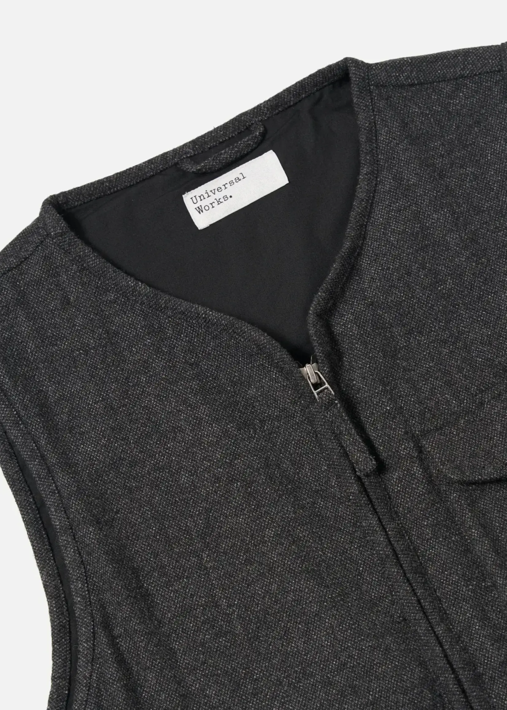 Universal Works Universal Works Parachute Liner Gilet Grey Anders Wool Upcycled