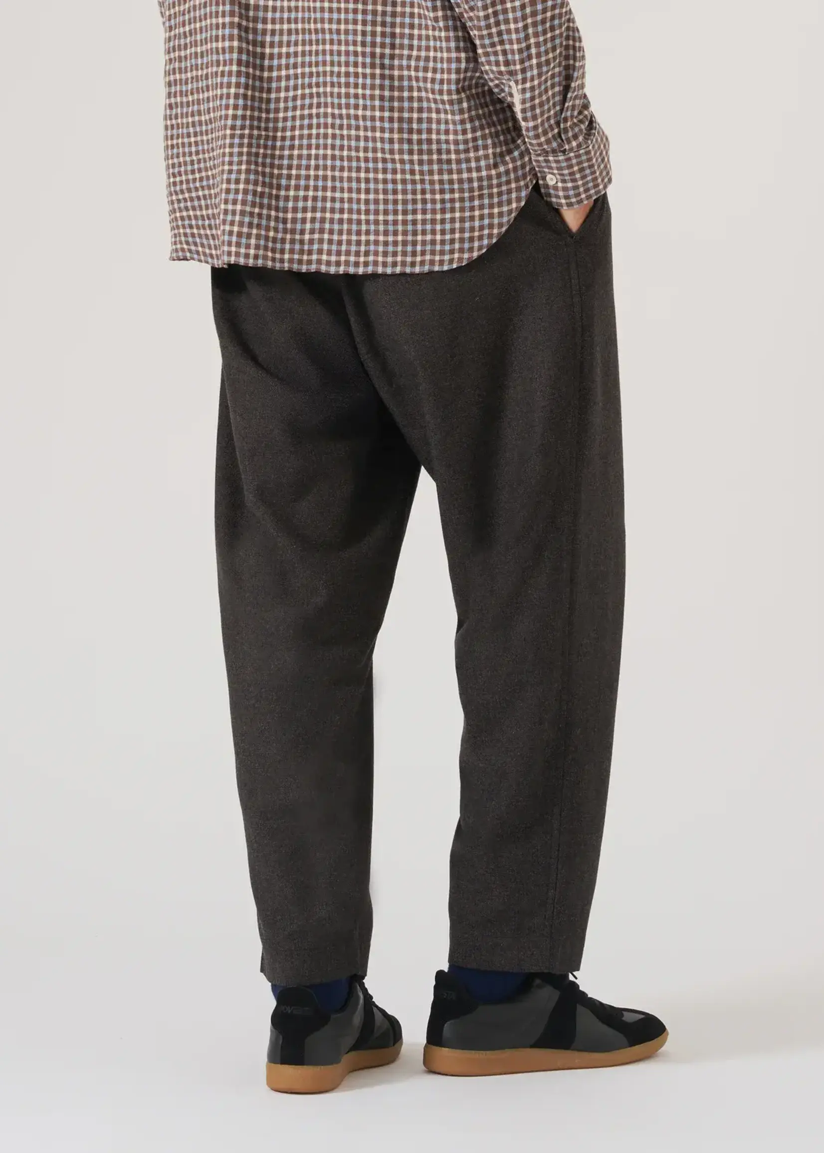 Universal Works Universal Works Pleated Track Pant Brown Upcycled Italiian Tweed