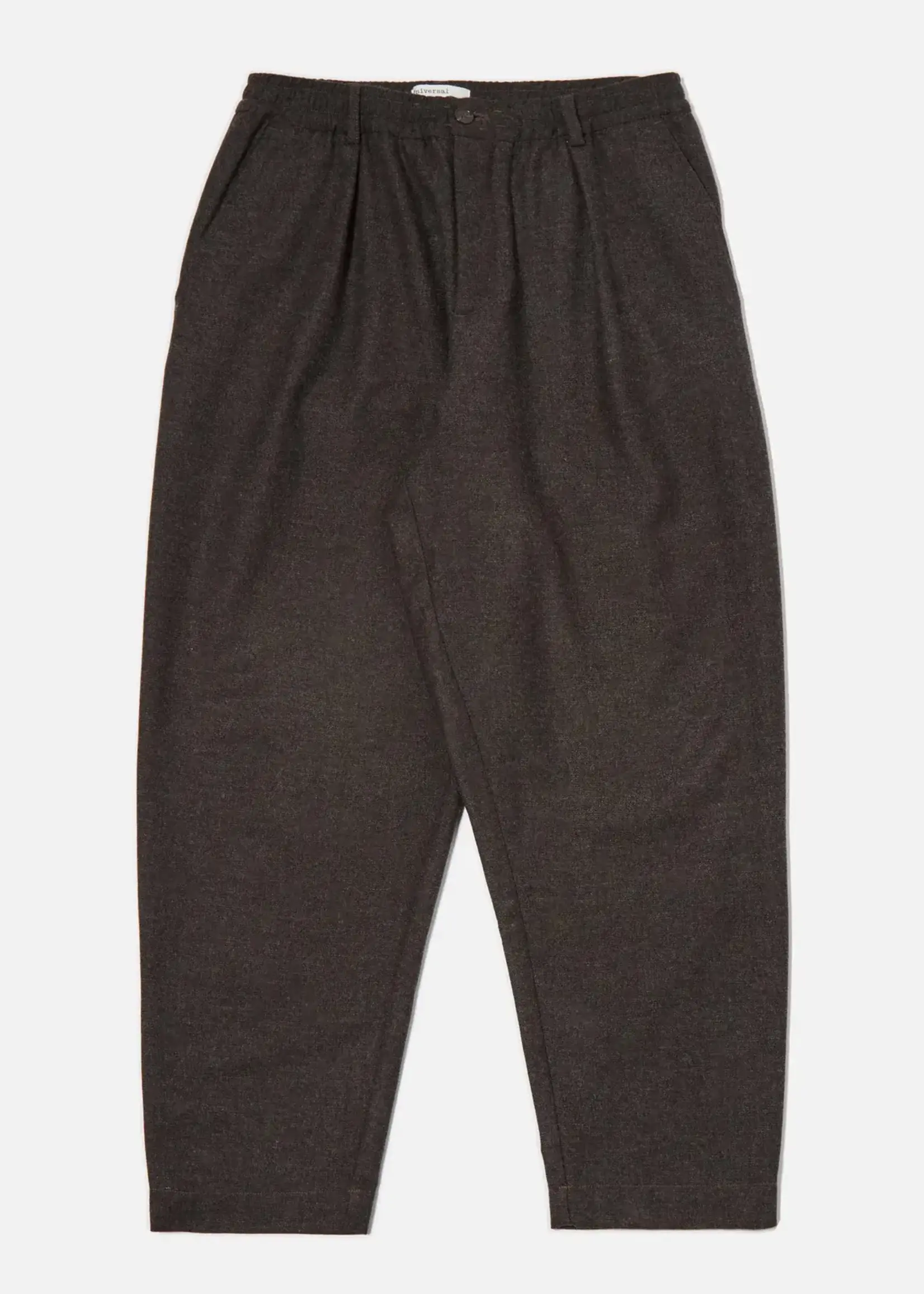 Universal Works Universal Works Pleated Track Pant Brown Upcycled Italiian Tweed