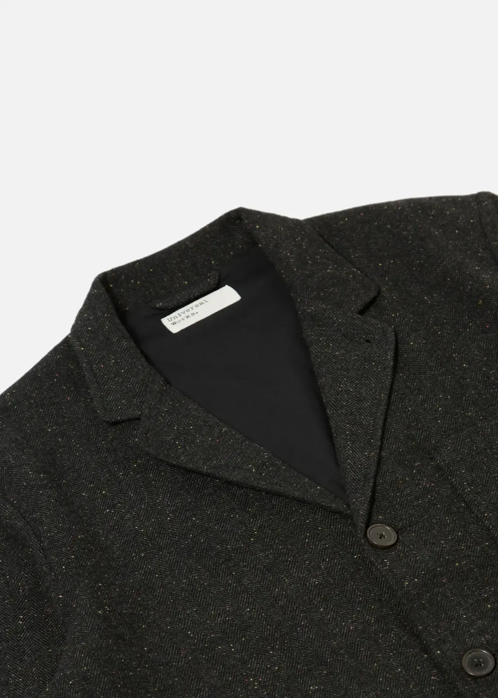 Universal Works Universal Works Three Button Jacket Black Salt And Pepper Tweed