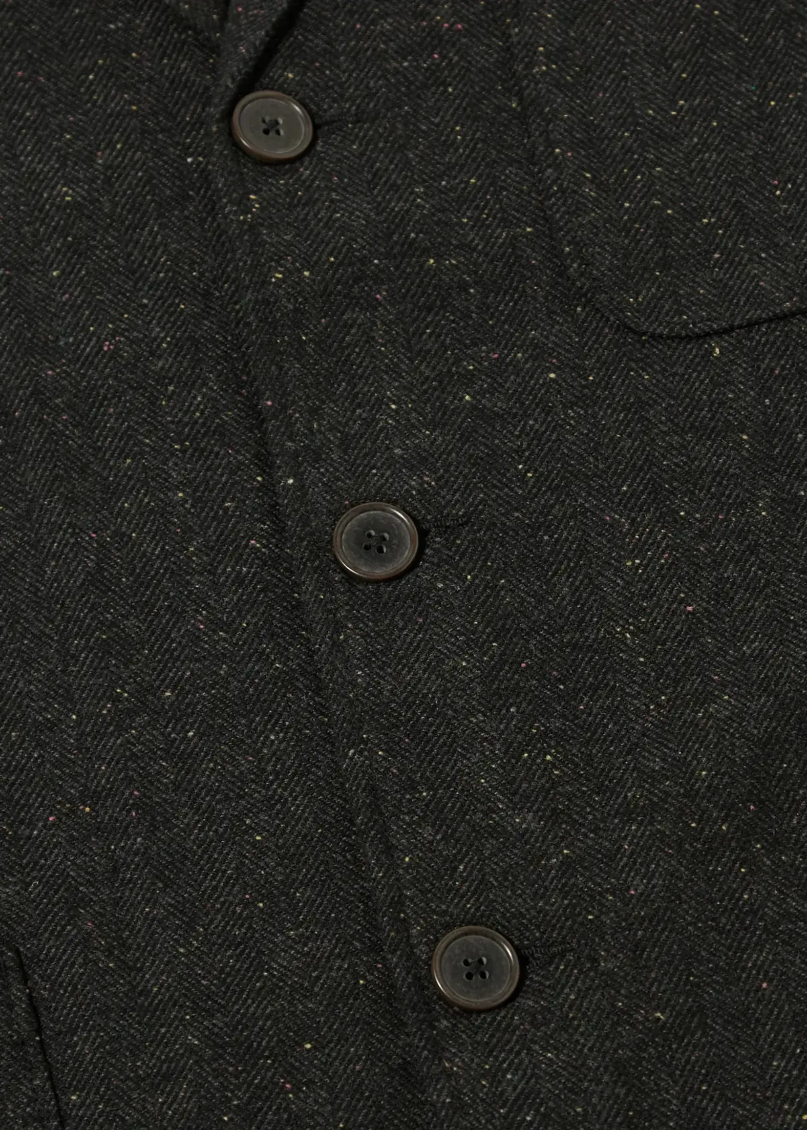 Universal Works Universal Works Three Button Jacket Black Salt And Pepper Tweed
