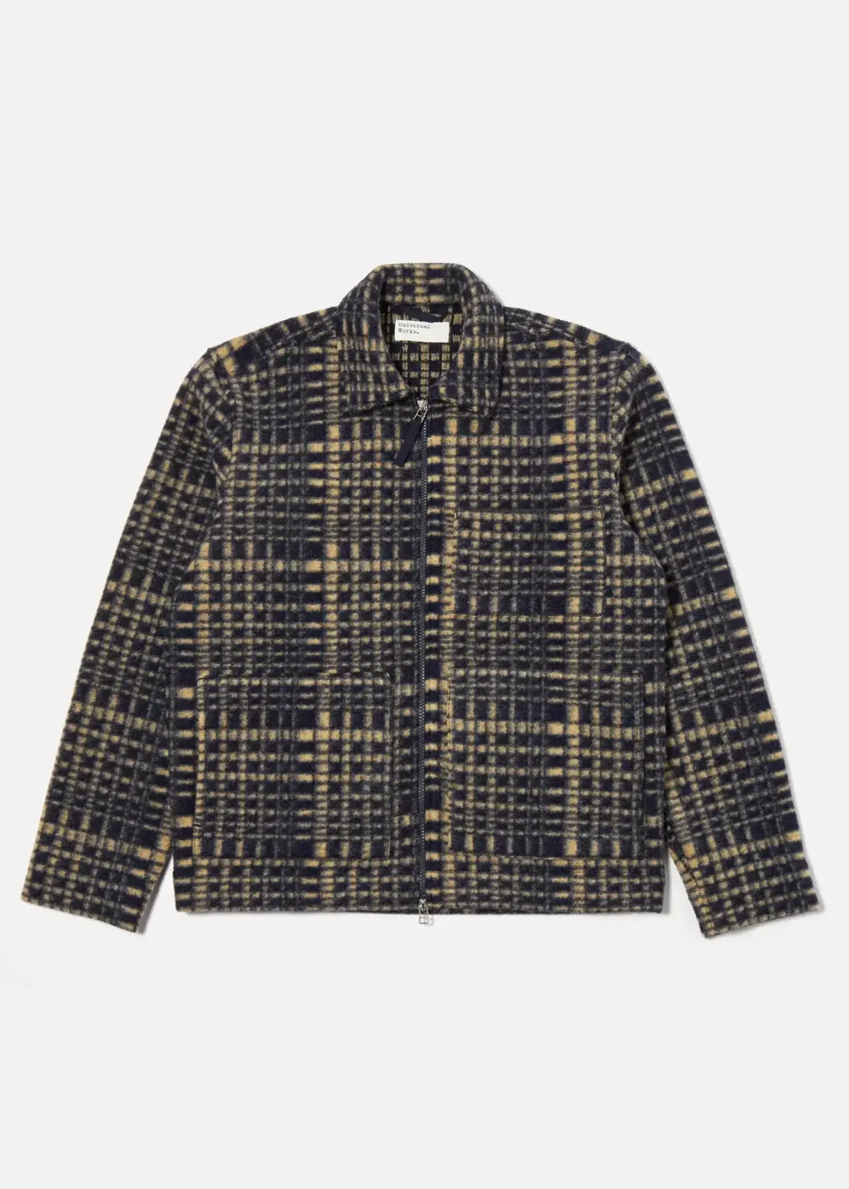 Universal Works Universal Works Zip Uniform Jacket Navy Telepass Fleece