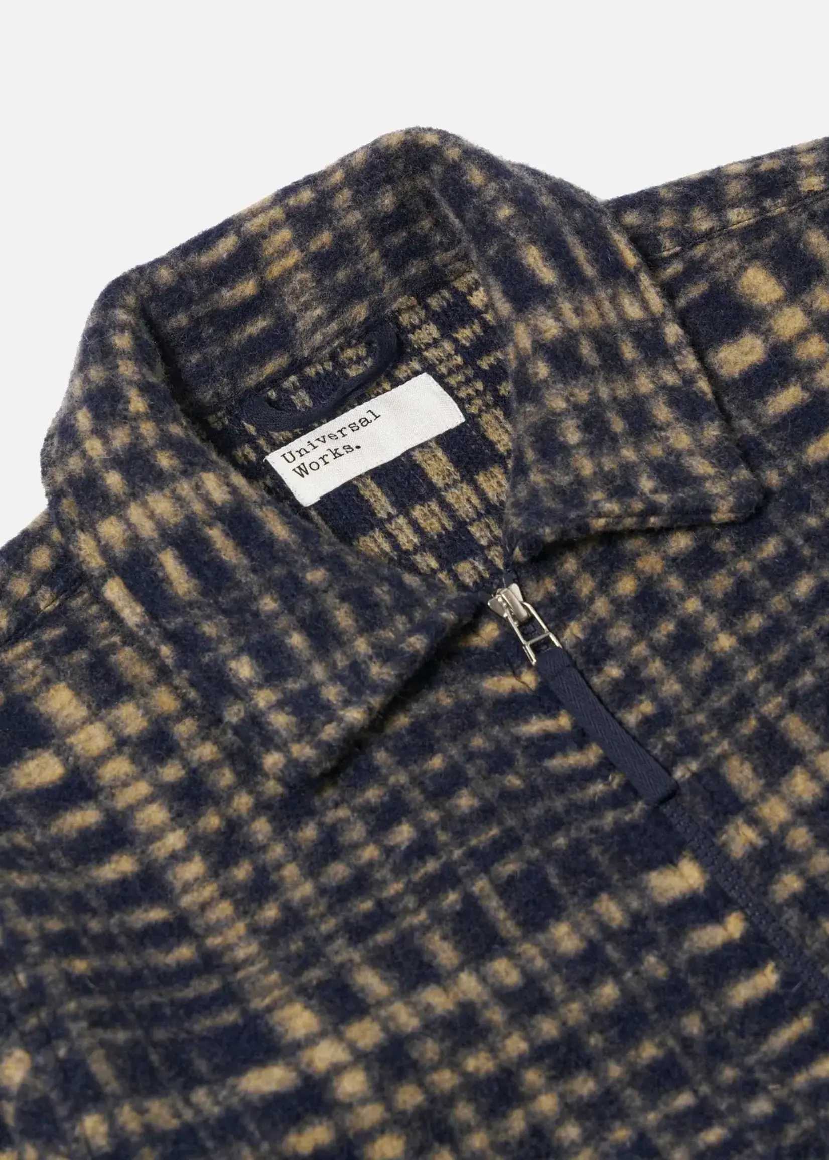 Universal Works Universal Works Zip Uniform Jacket Navy Telepass Fleece